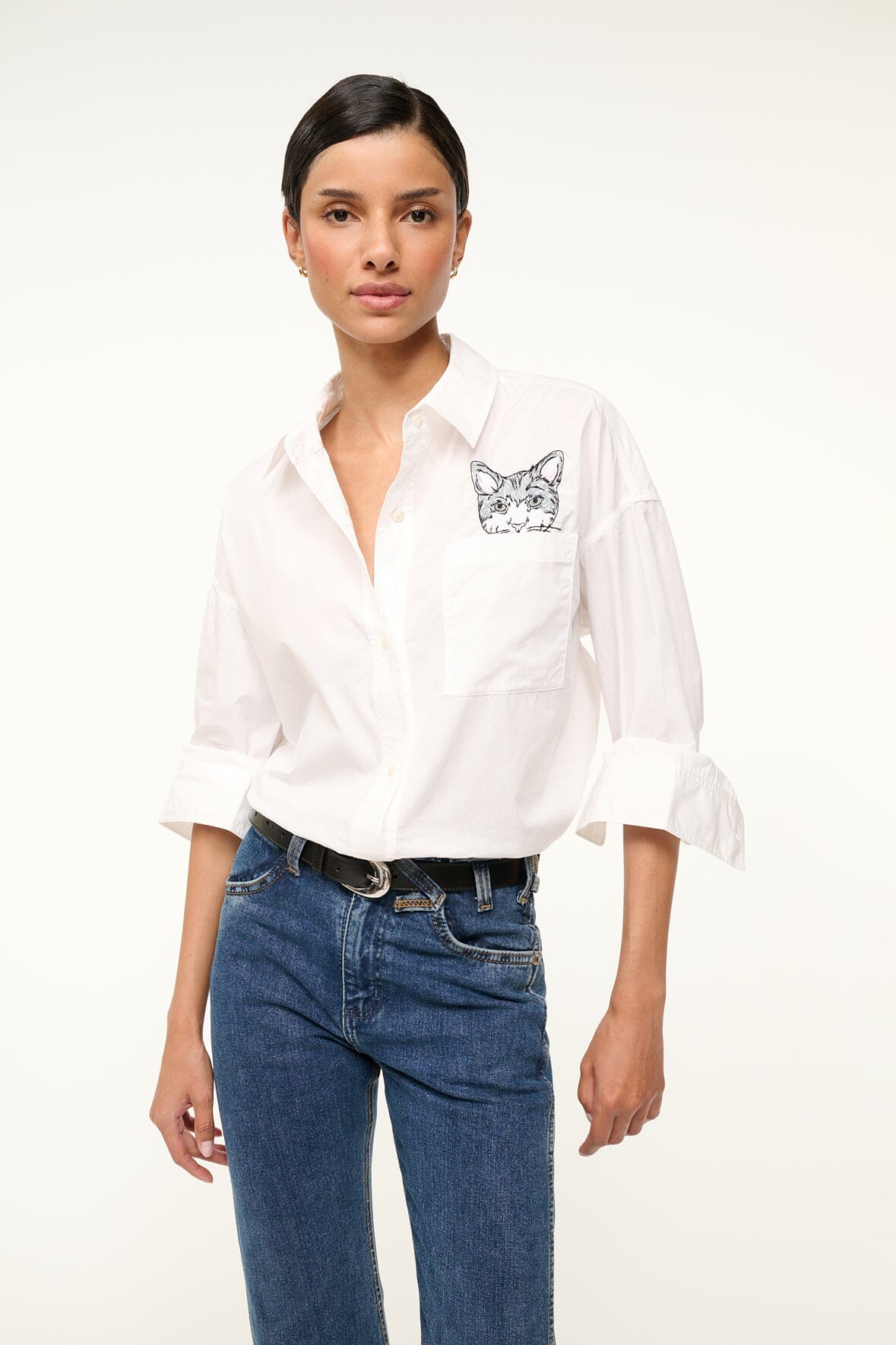 Custom STAUD x C.Bonz Classic Oversized Shirt | White — 6