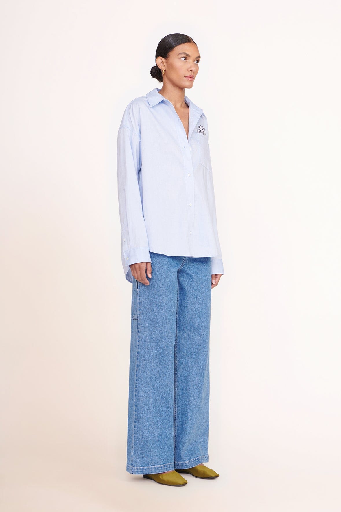 Custom STAUD x C.Bonz Classic Oversized Shirt | Oxford Blue — 2