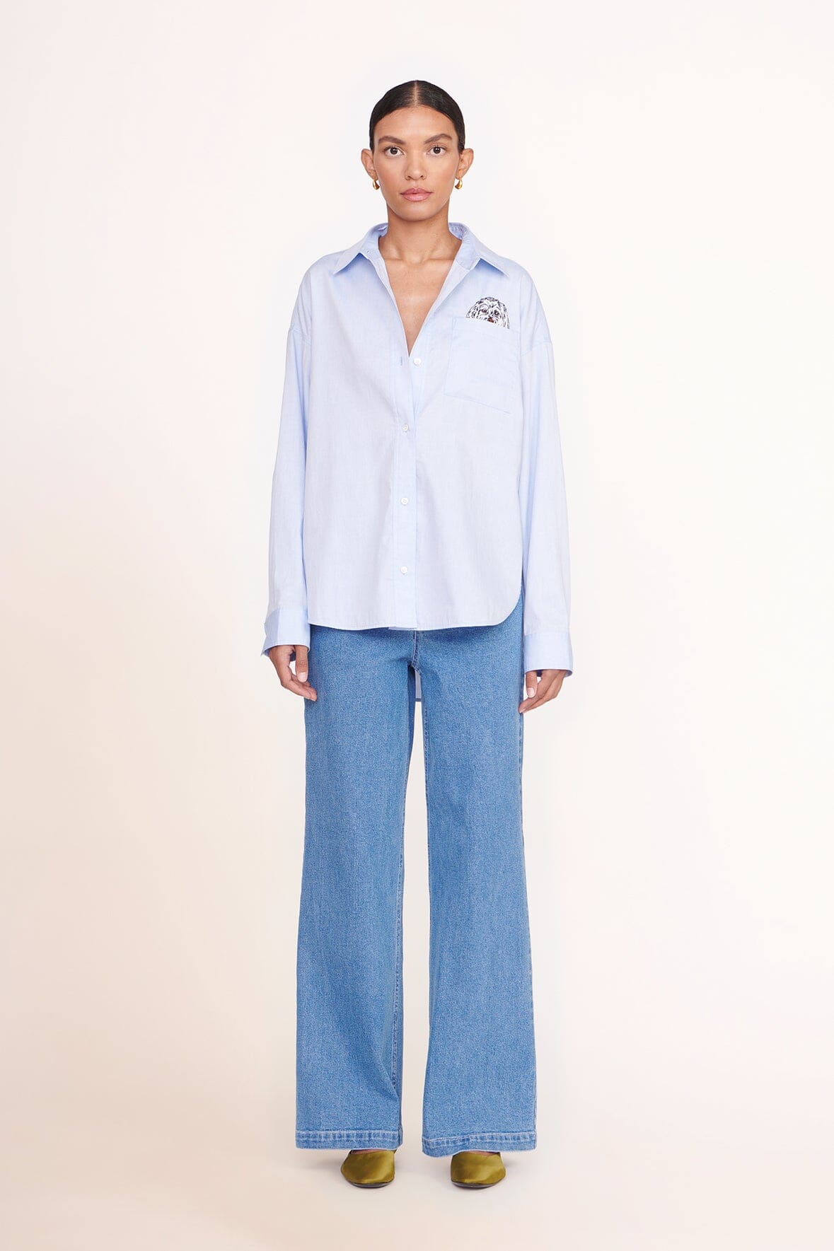 Custom STAUD x C.Bonz Classic Oversized Shirt | Oxford Blue — 5