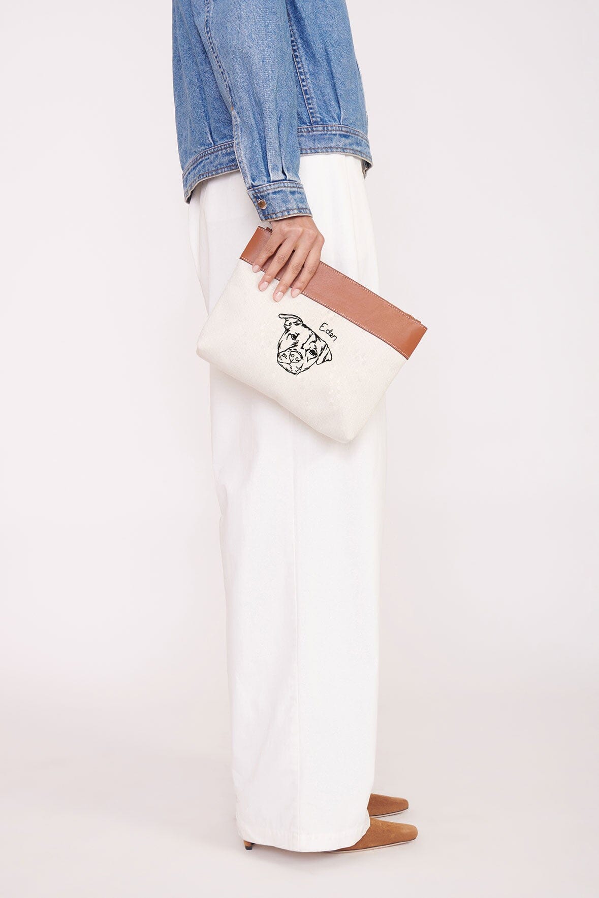 Custom STAUD x C.Bonz Duckie Zip Pouch | Cream Tan — 2