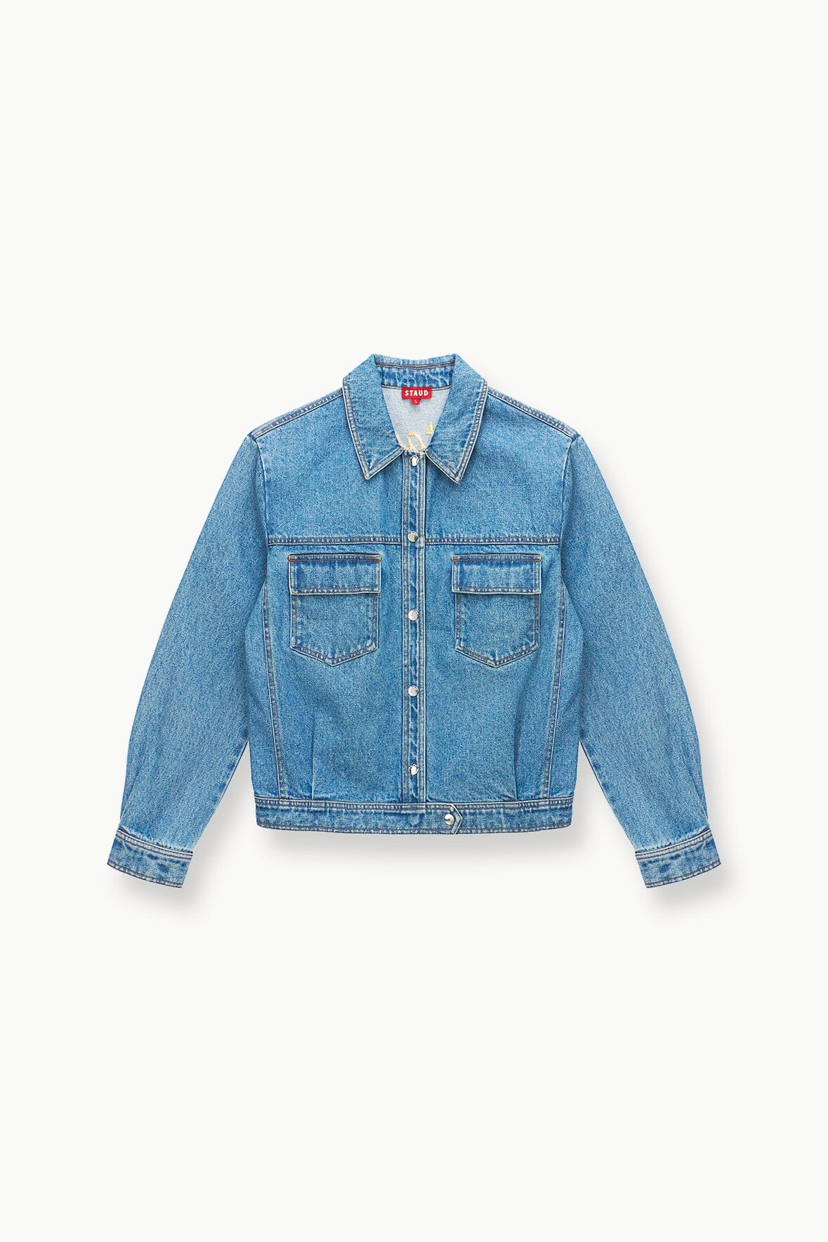 Custom STAUD x C.Bonz Oversized Ryan Denim Jacket | Medium Wash — 3