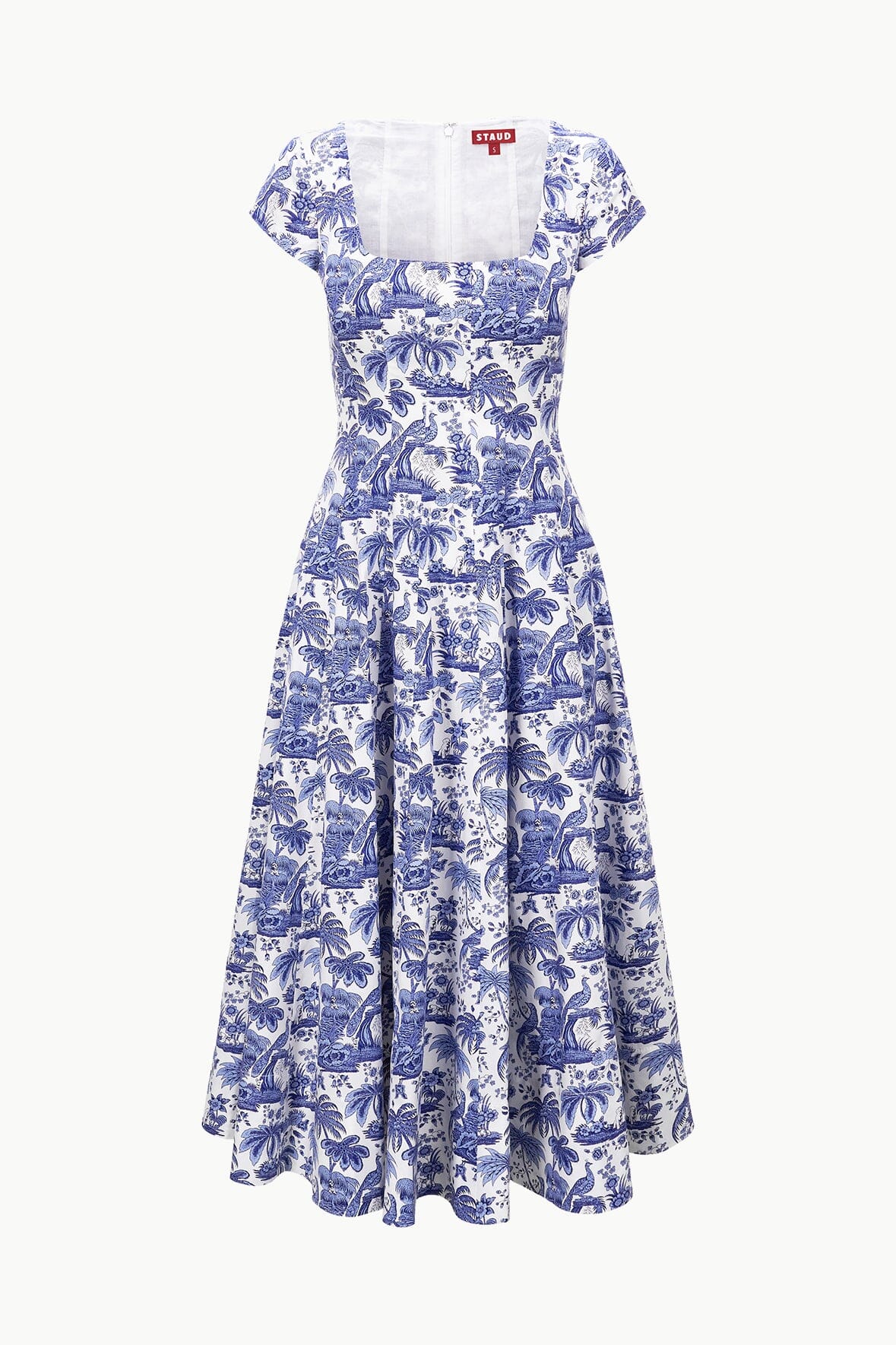 Short Sleeve Wells Dress | Blue Toile — 5