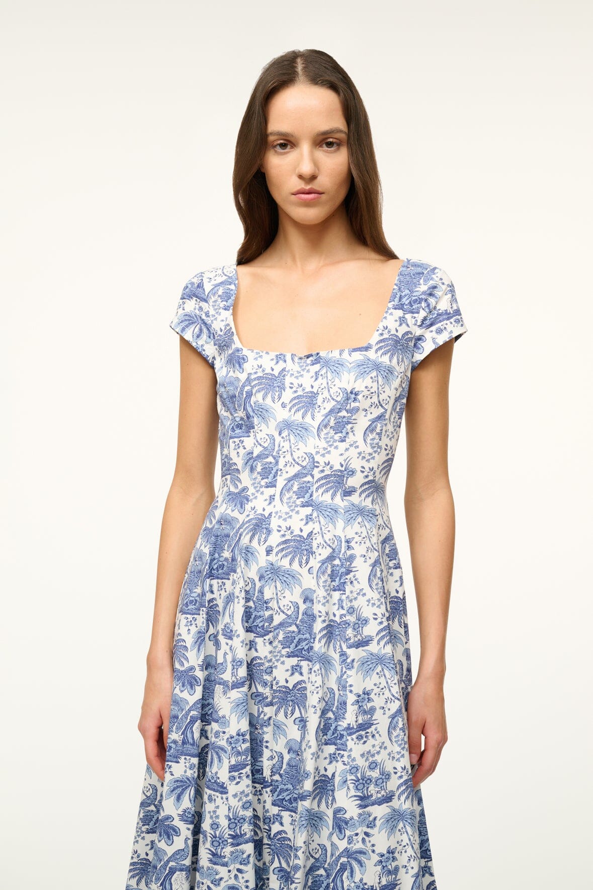 Short Sleeve Wells Dress | Blue Toile — 2