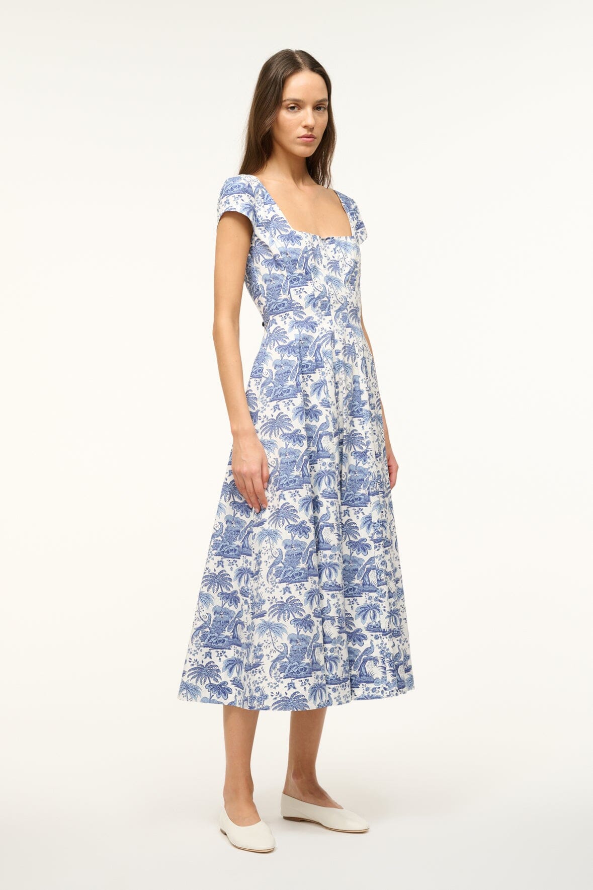Short Sleeve Wells Dress | Blue Toile — 3