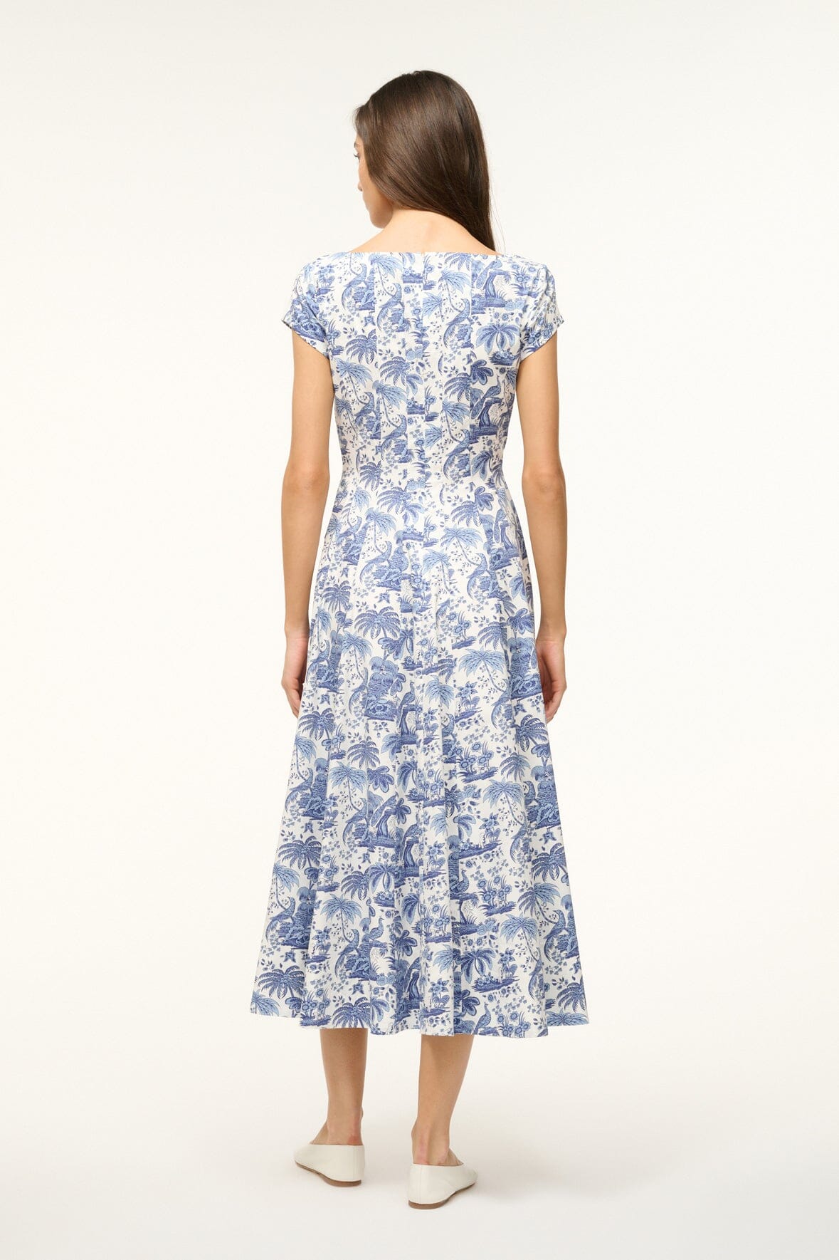 Short Sleeve Wells Dress | Blue Toile — 4