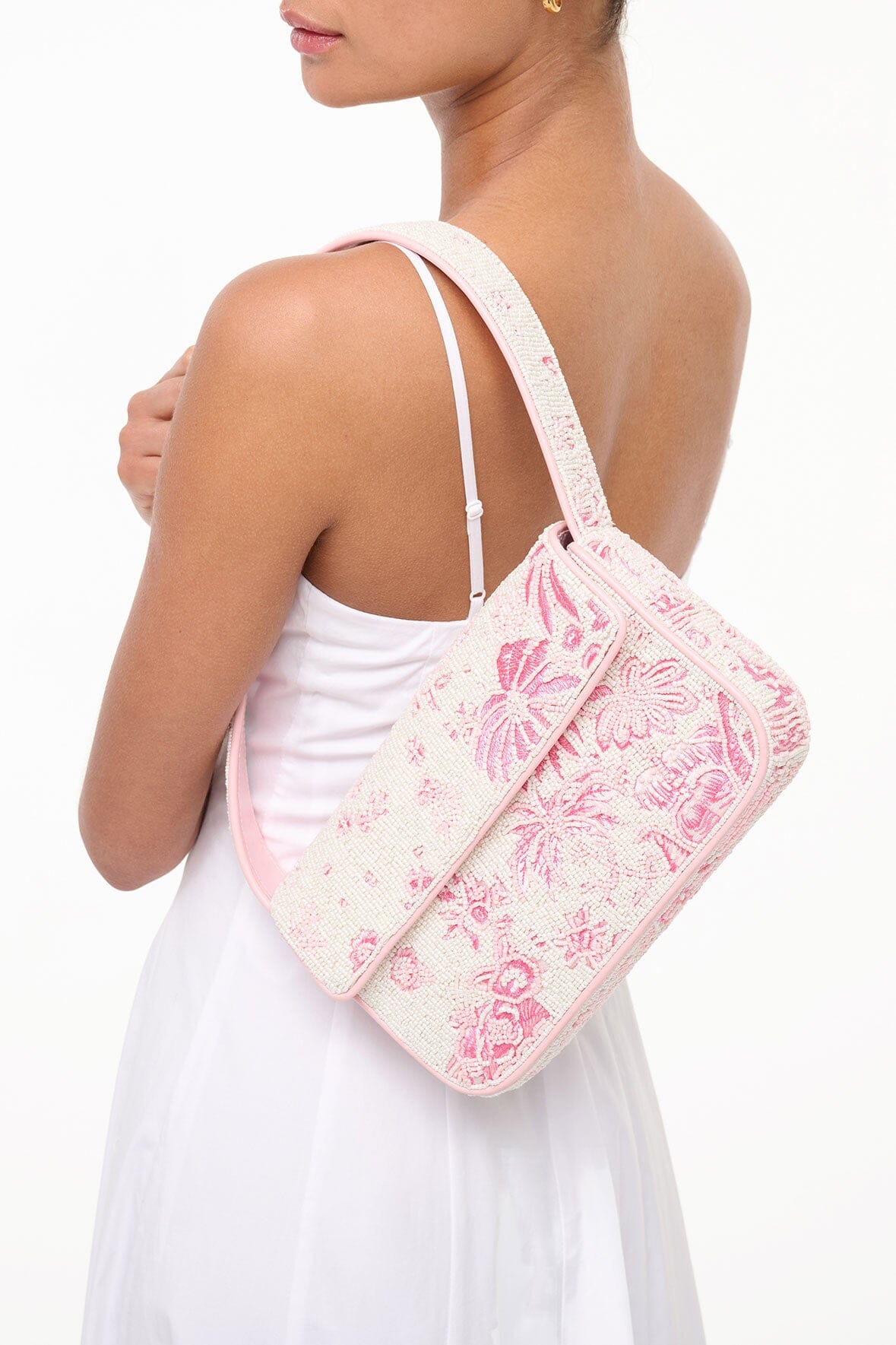 Tommy Beaded Bag | Ivory Cherry Blossom Toile — 2