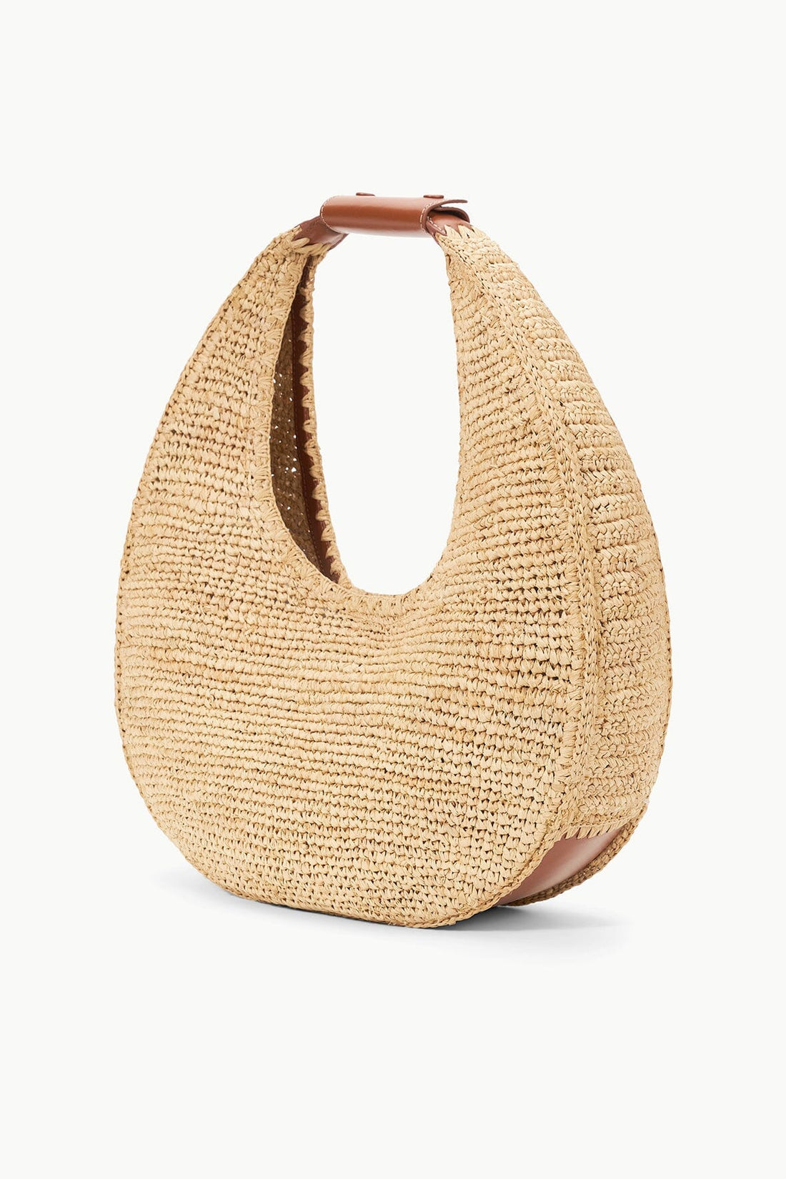 Large Raffia Moon Tote Bag | Natural Raffia — 1