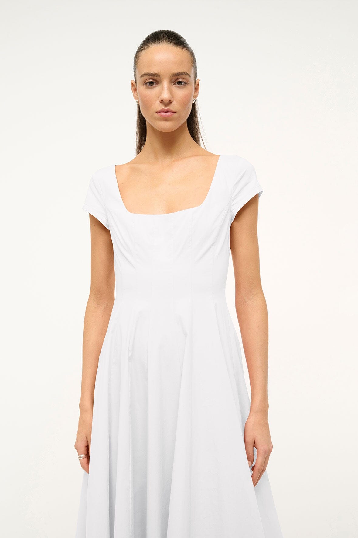 Short Sleeve Wells Dress | White — 3