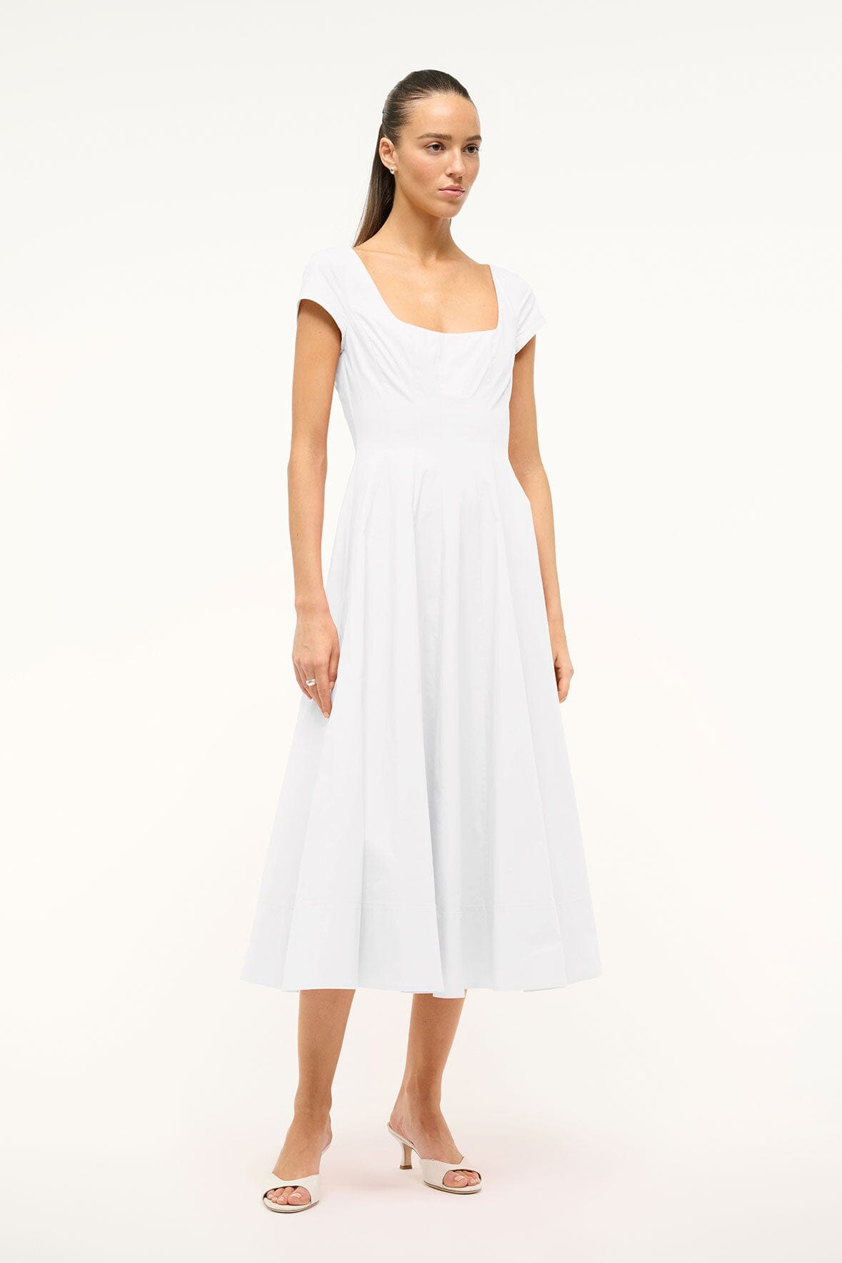Short Sleeve Wells Dress | White — 2