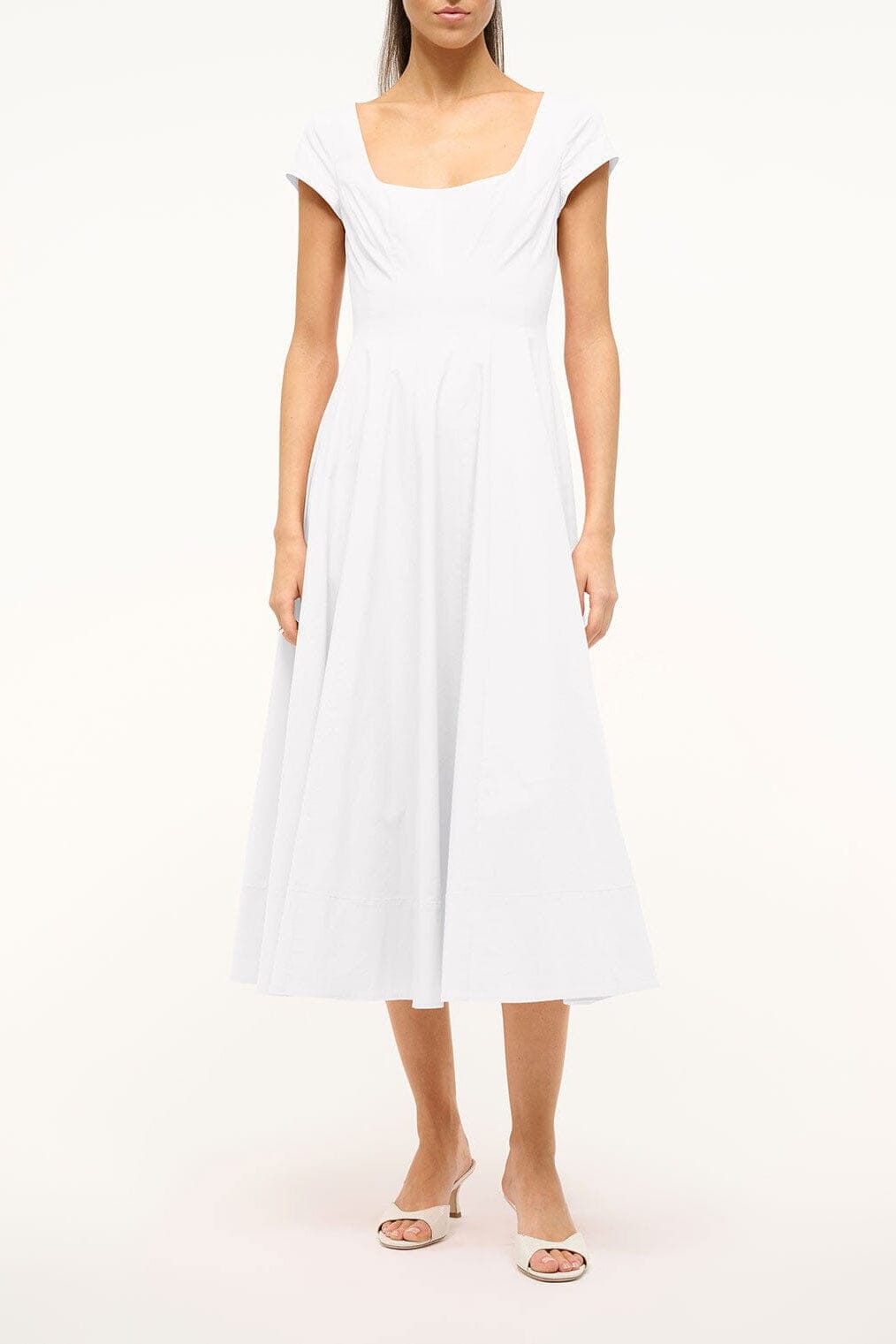 Short Sleeve Wells Dress | White — 1