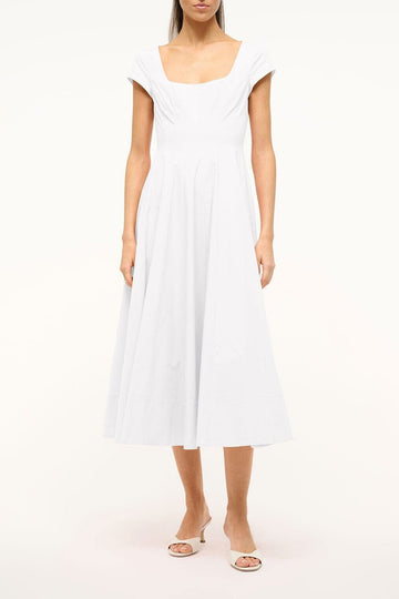 Short Sleeve Wells Dress | White — 1