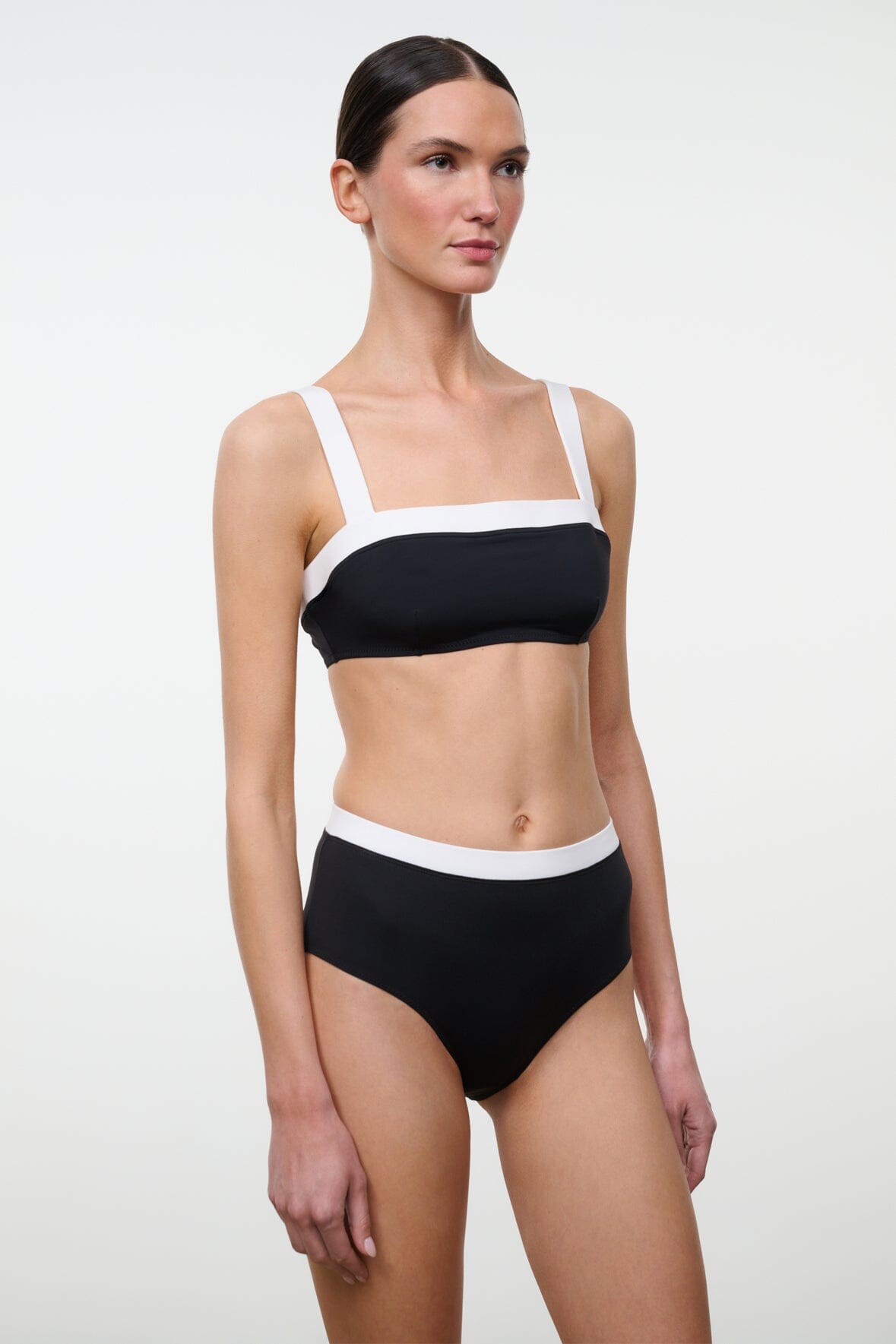 Devon High Rise Bikini Bottom | Black White — 4