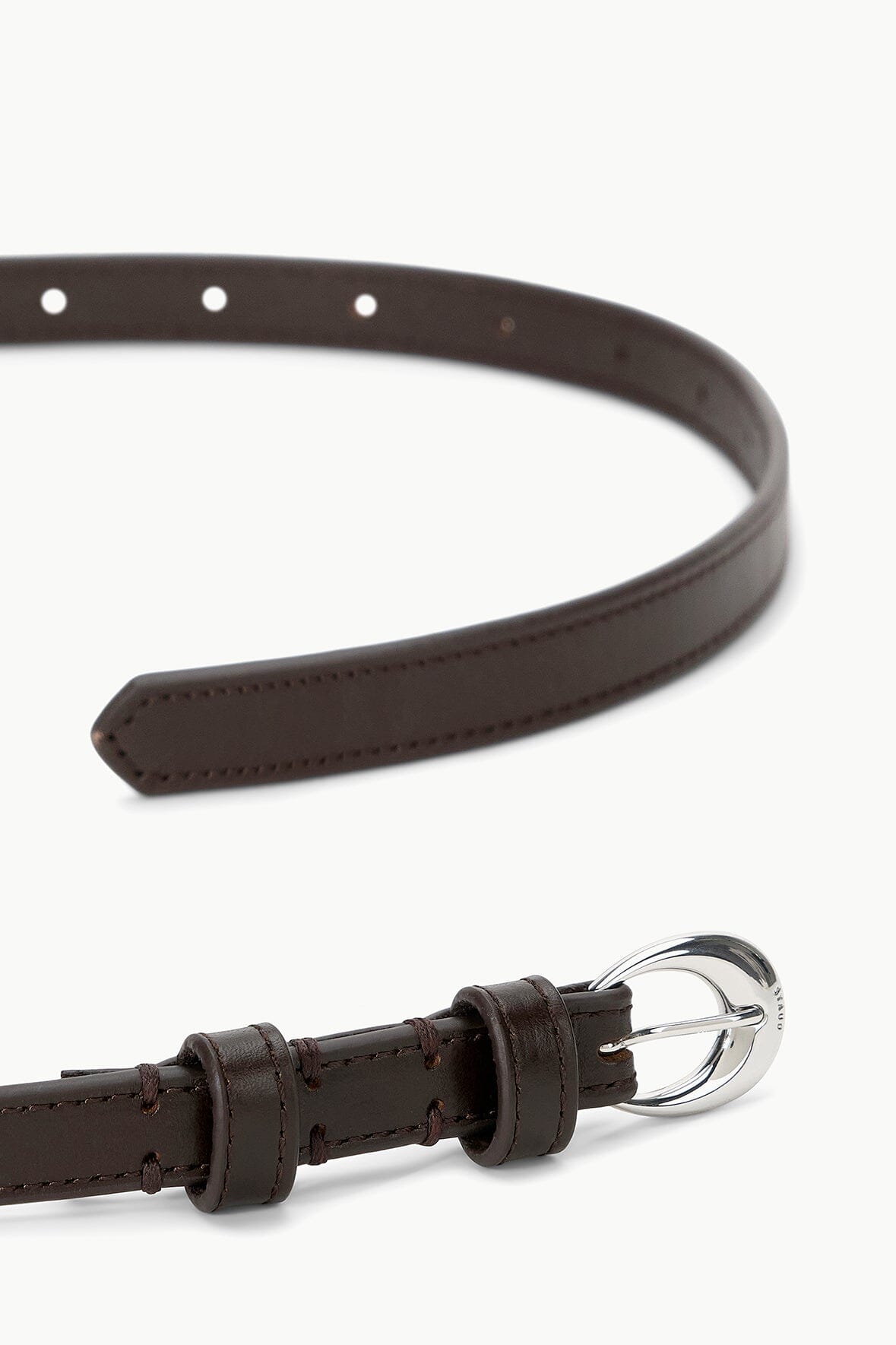 Slim Moon Buckle Belt - 13mm | Mahogany Silver — 3