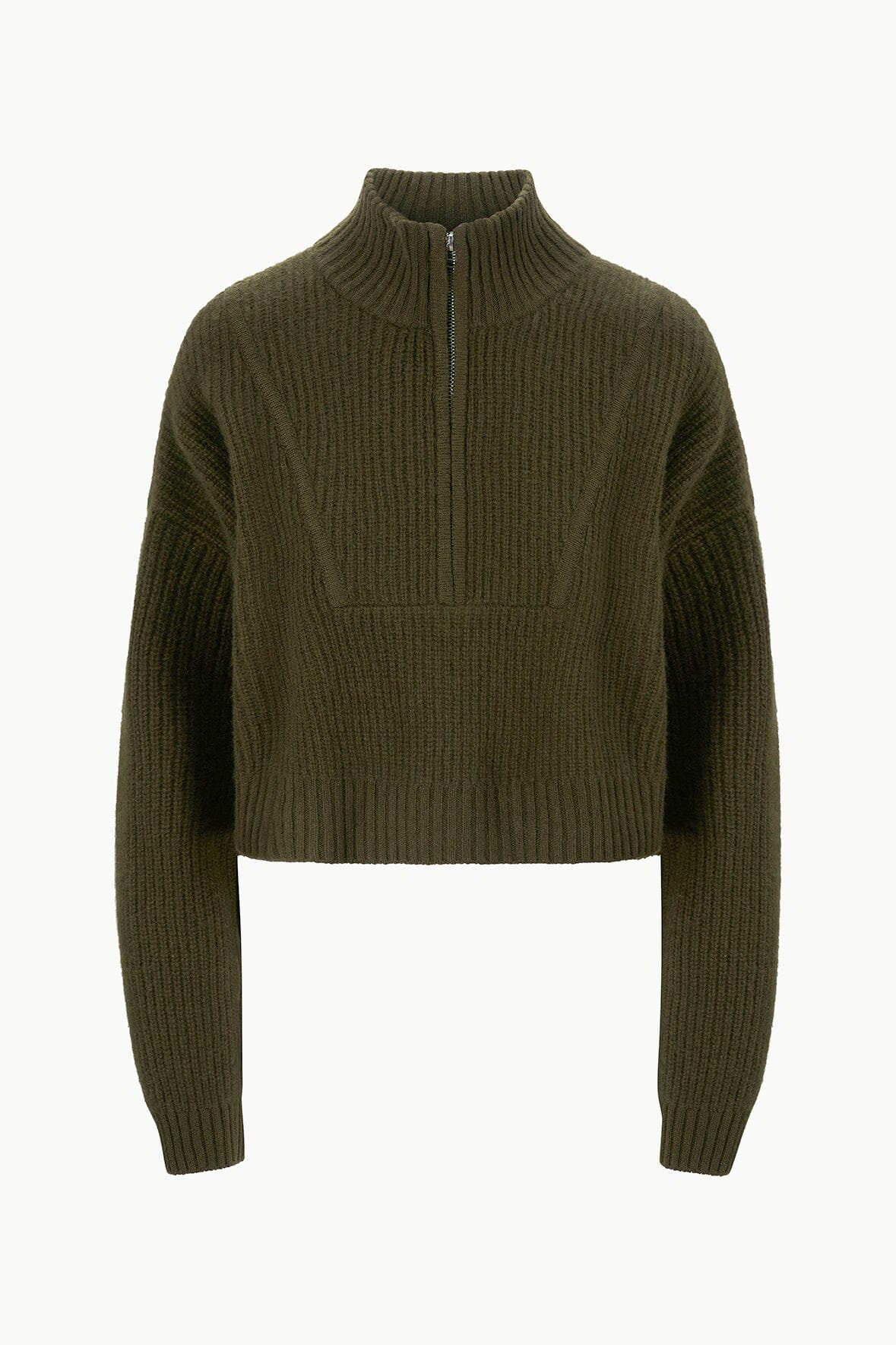Cashmere Cropped Hampton Sweater | Olive — 4