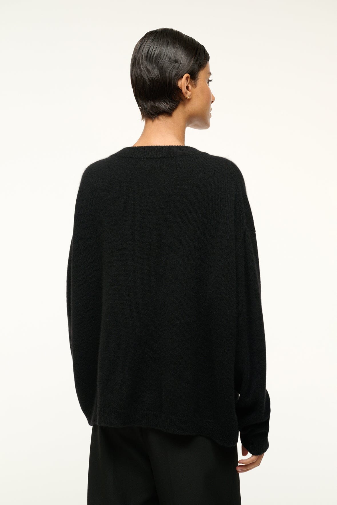 Serrano Cashmere Relaxed Crew | Black — 3