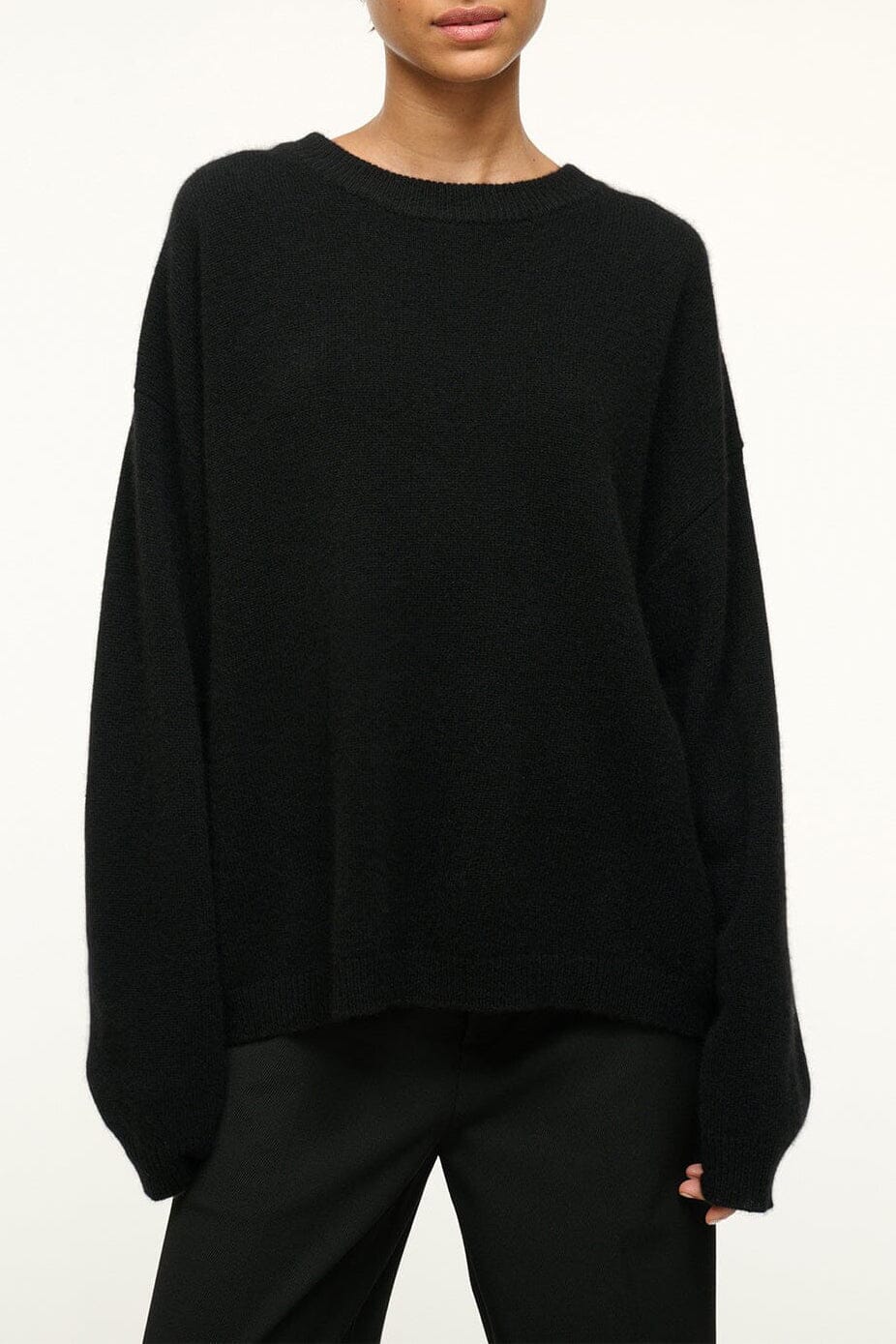 Serrano Cashmere Relaxed Crew | Black — 1