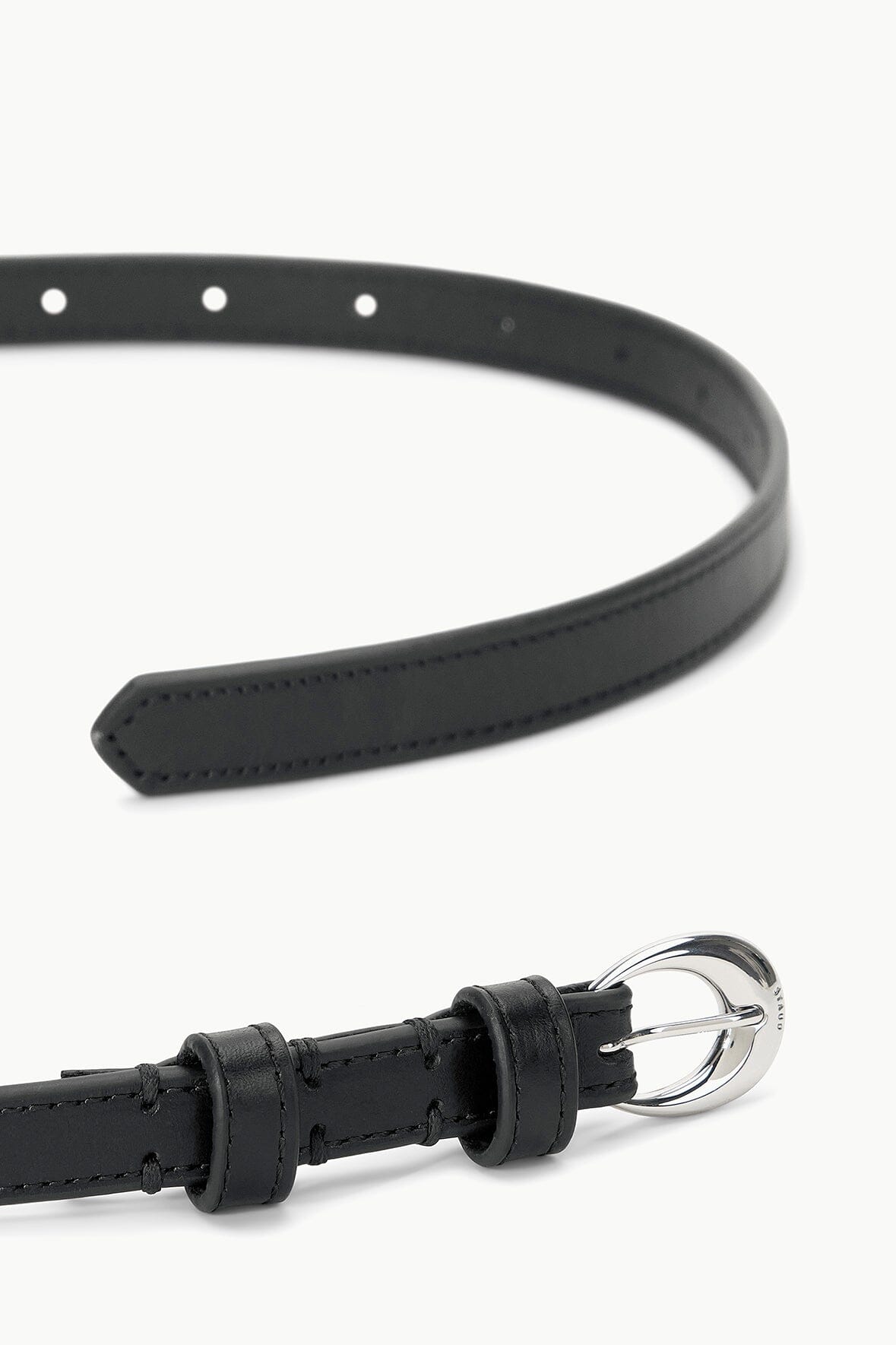 Slim Moon Buckle Belt - 13mm | Black Silver — 3