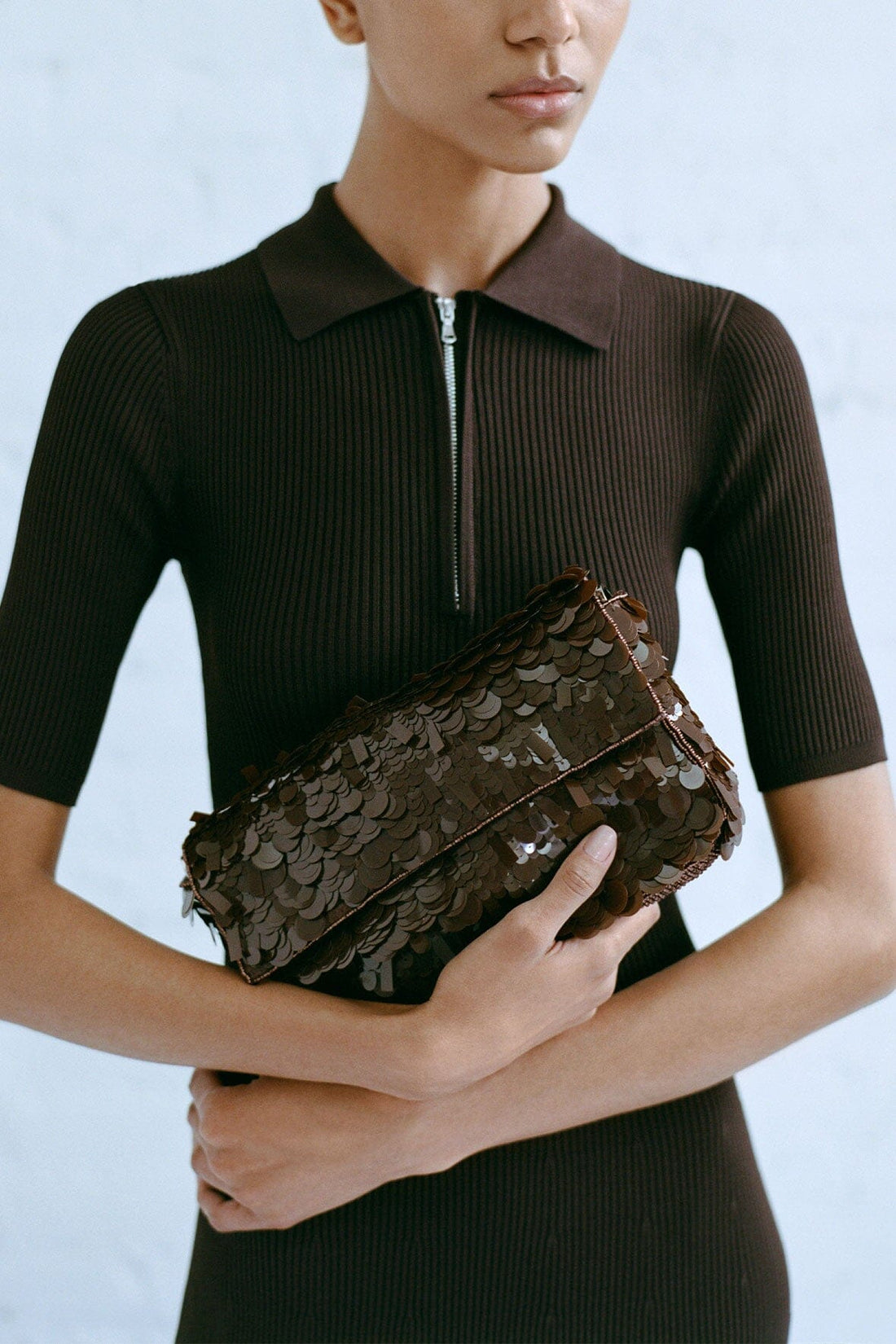 Timmy Shoulder Bag | Cacao Sequins — 1