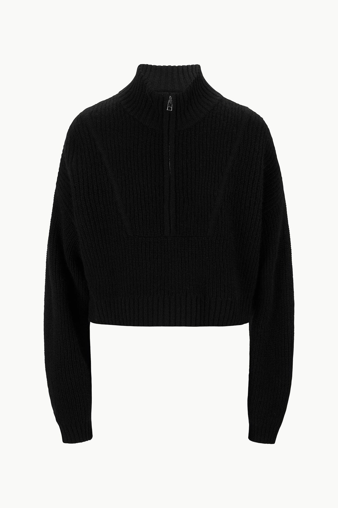 Cashmere Cropped Hampton Sweater | Black — 4