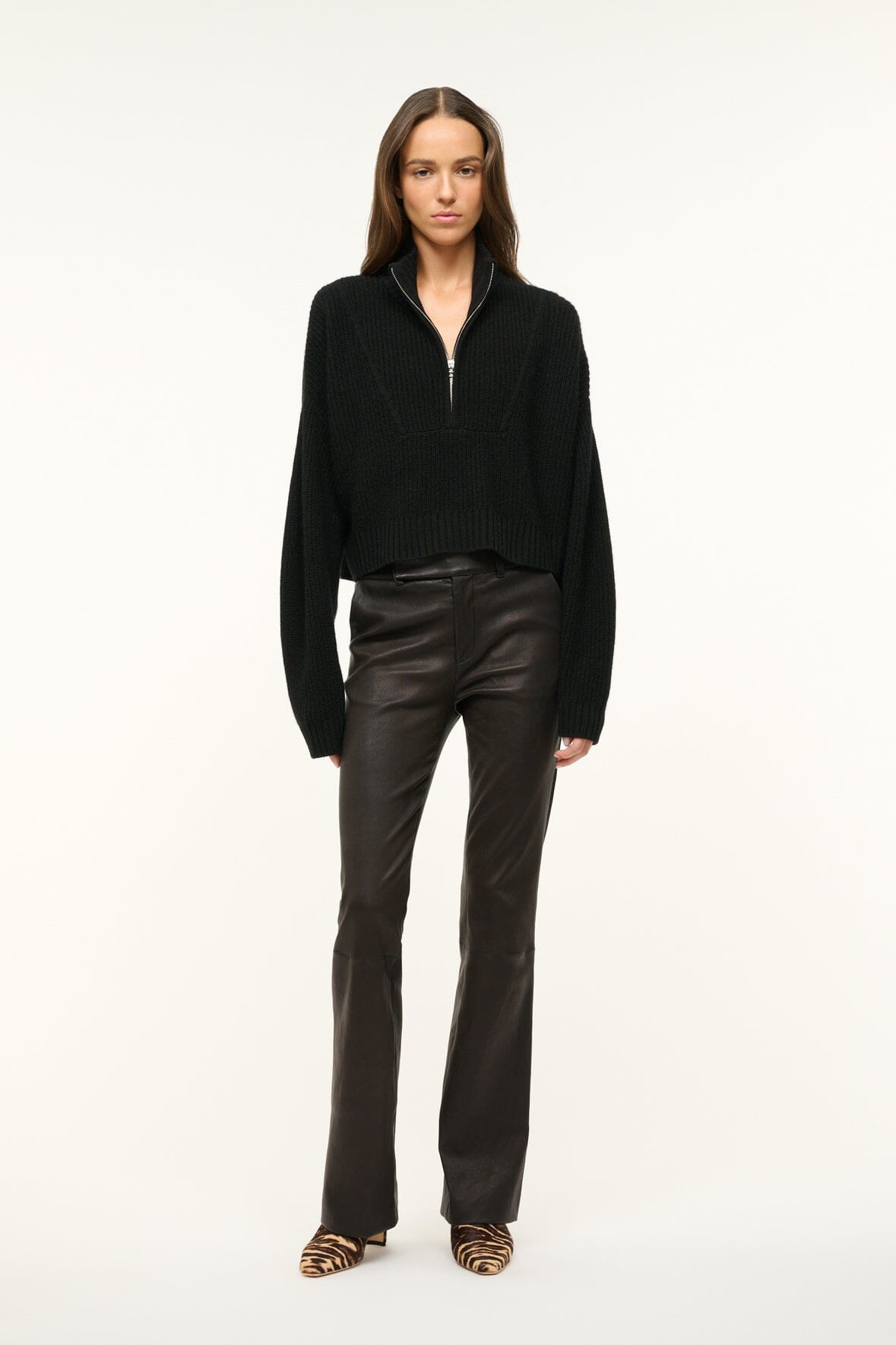Cashmere Cropped Hampton Sweater | Black — 2