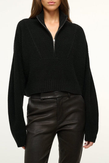 Cashmere Cropped Hampton Sweater | Black — 1