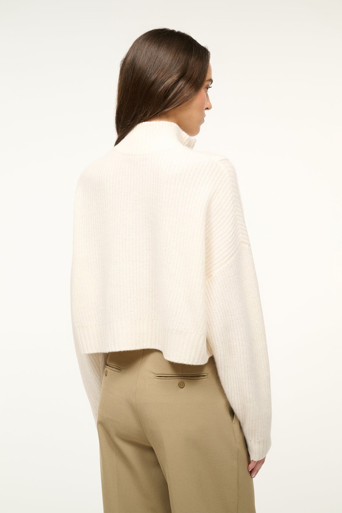 Cashmere Cropped Hampton Sweater | Ivory — 3