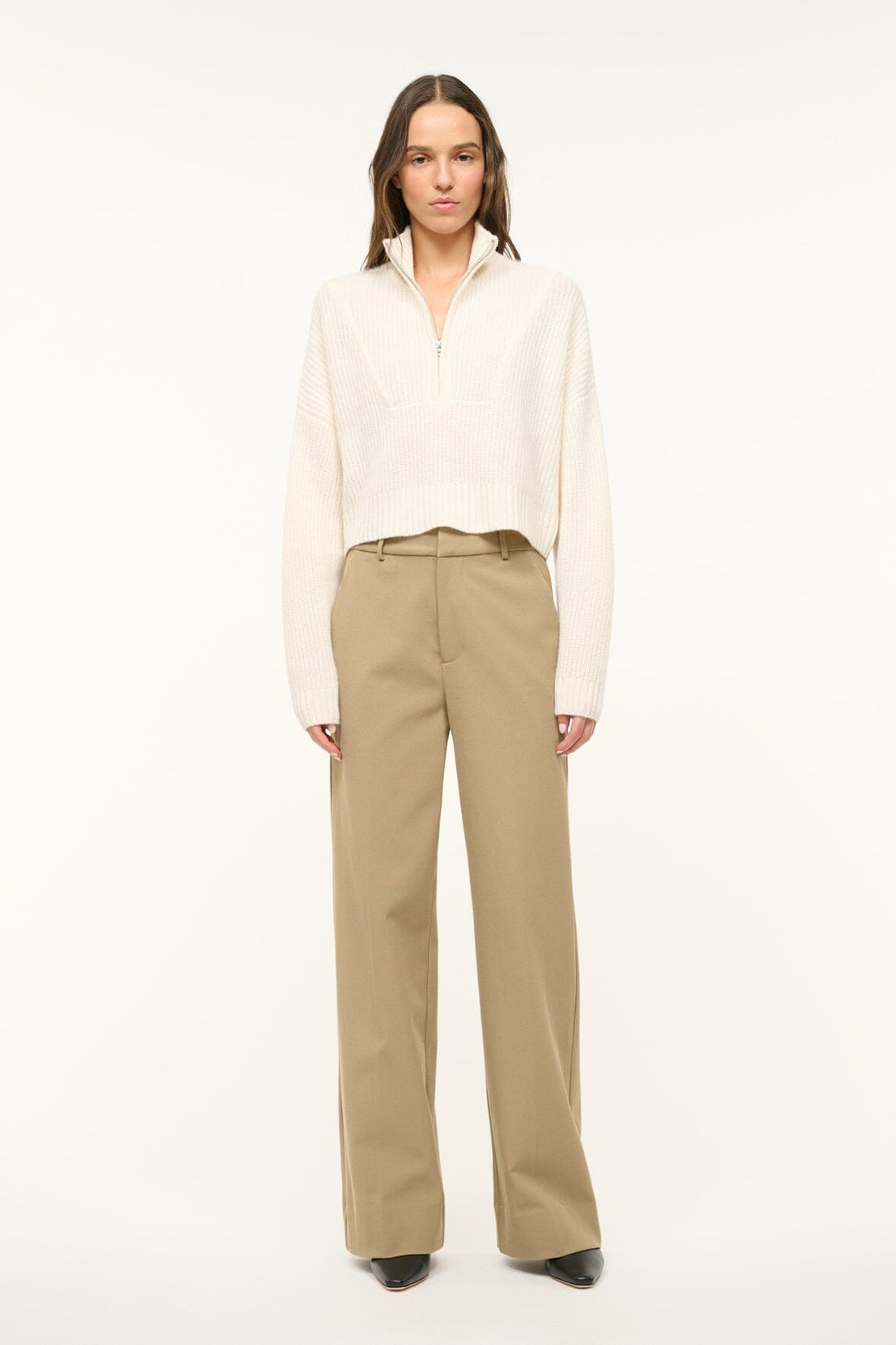 Cashmere Cropped Hampton Sweater | Ivory — 1