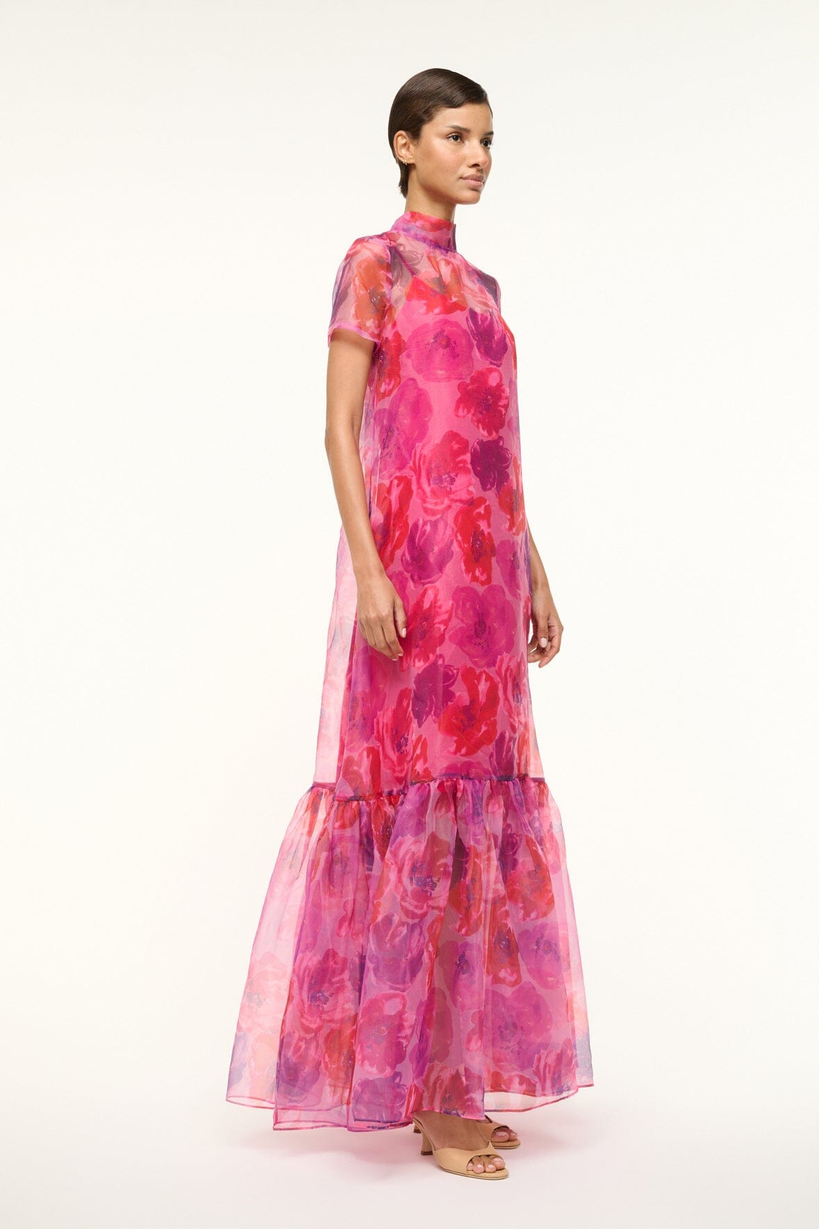 Calluna Dress | Magenta Painted Floral — 3