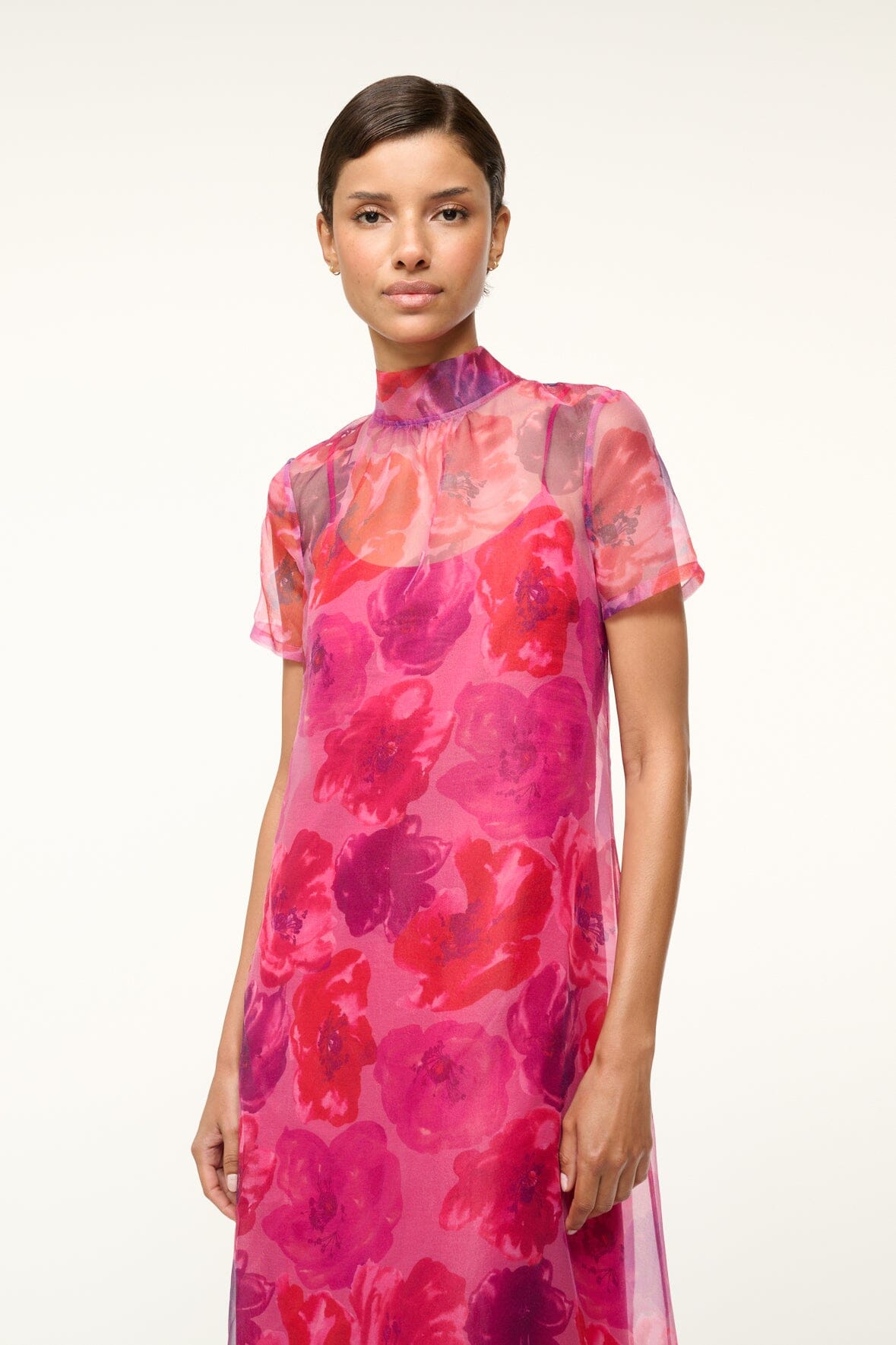 Calluna Dress | Magenta Painted Floral — 4