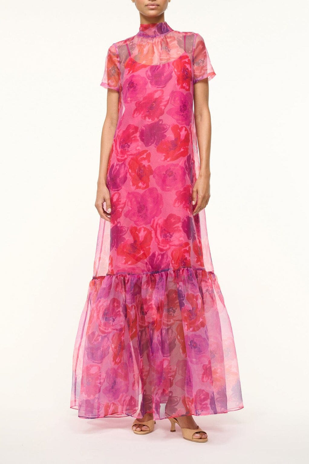 Calluna Dress | Magenta Painted Floral — 1