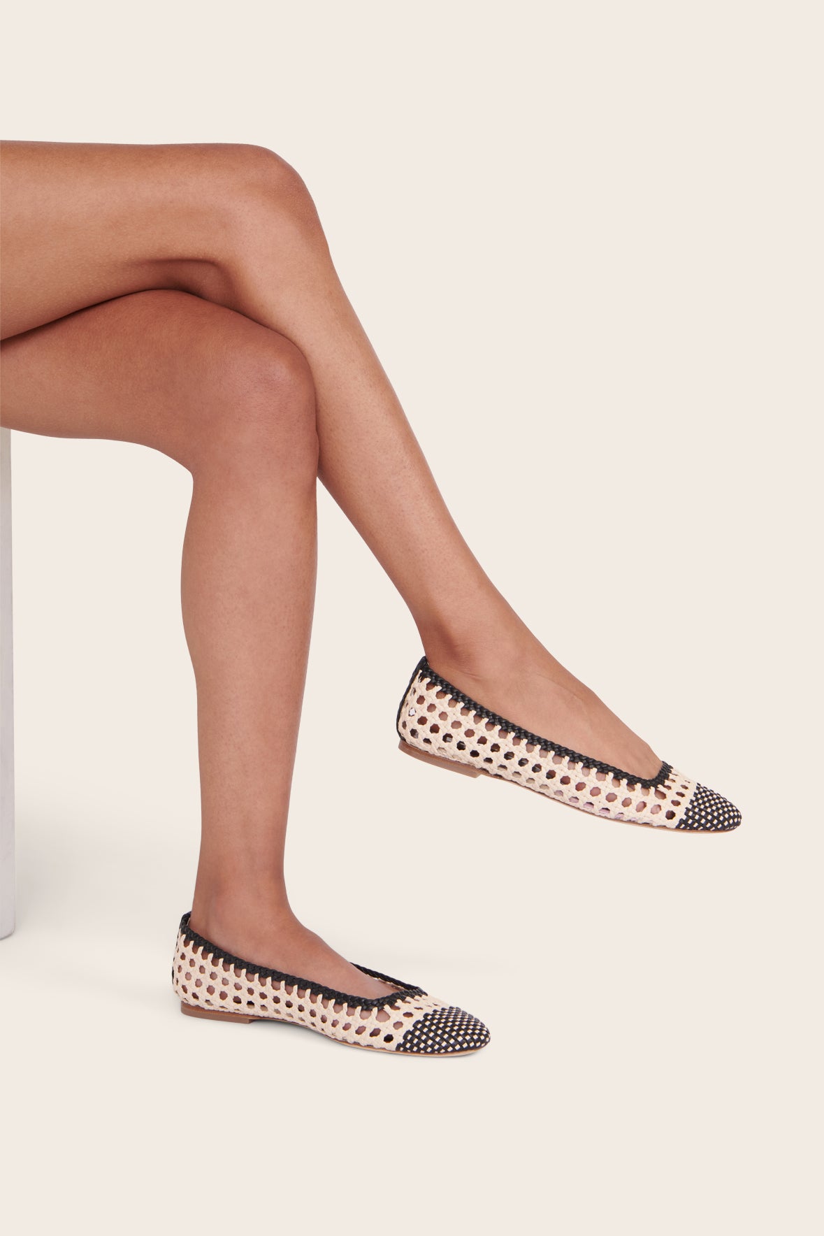 Nell Crochet Ballerina | Cream Black — 3