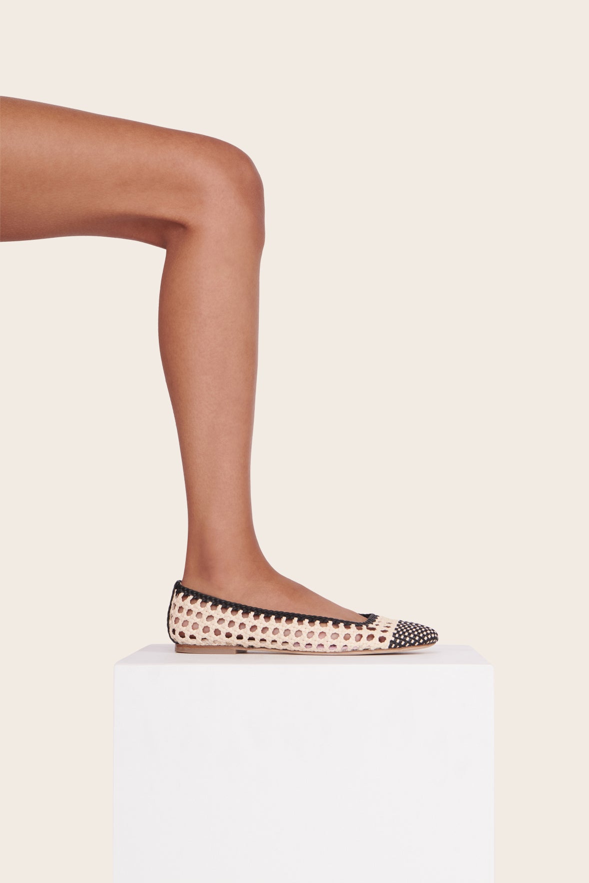 Nell Crochet Ballerina | Cream Black — 4