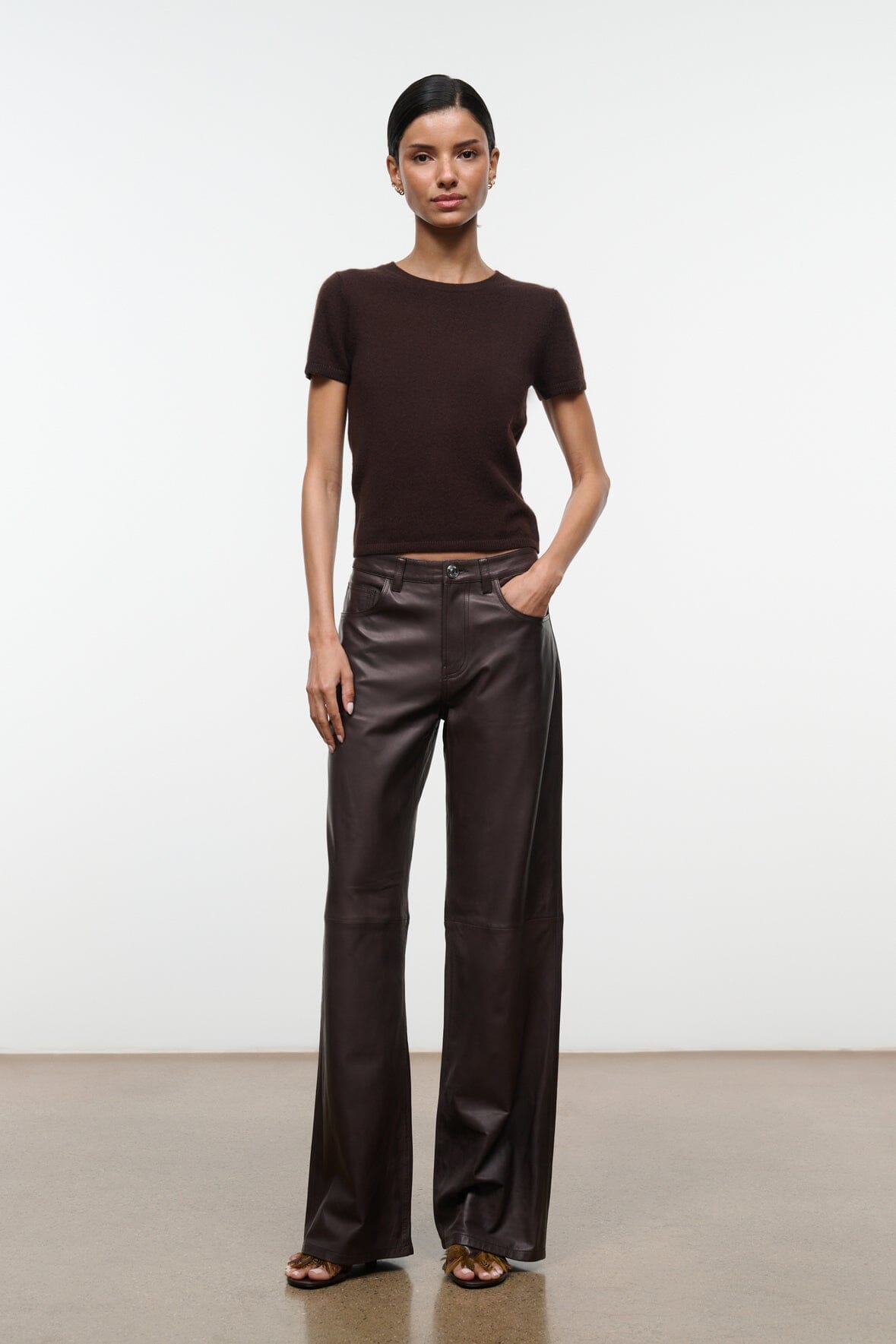 Easy Cashmere Tee | Dark Chocolate — 5