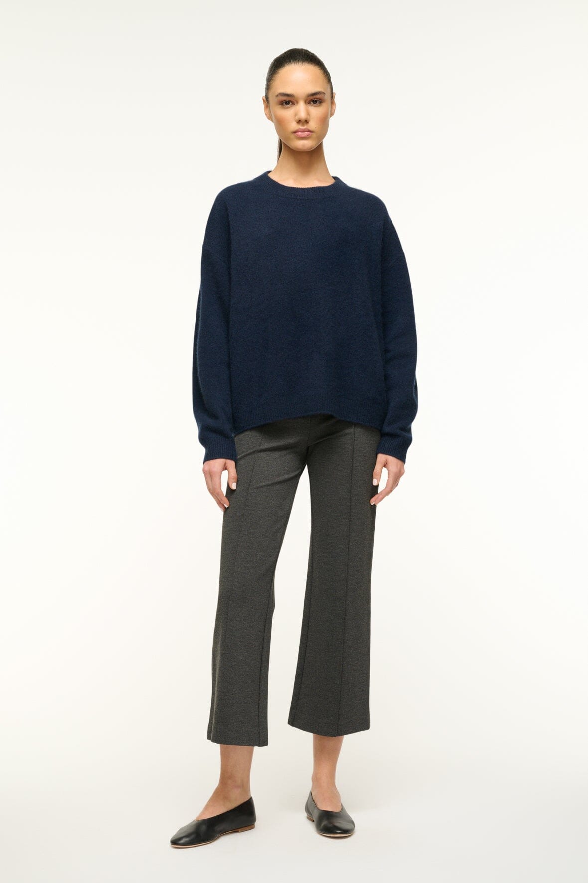 Serrano Cashmere Relaxed Crew | Navy — 2