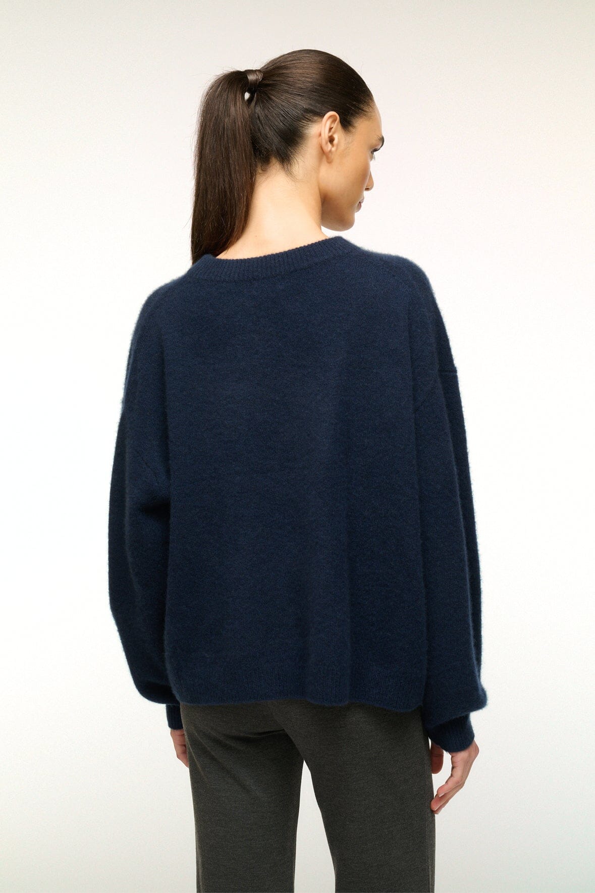 Serrano Cashmere Relaxed Crew | Navy — 3