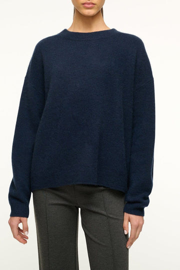 Serrano Cashmere Relaxed Crew | Navy — 1