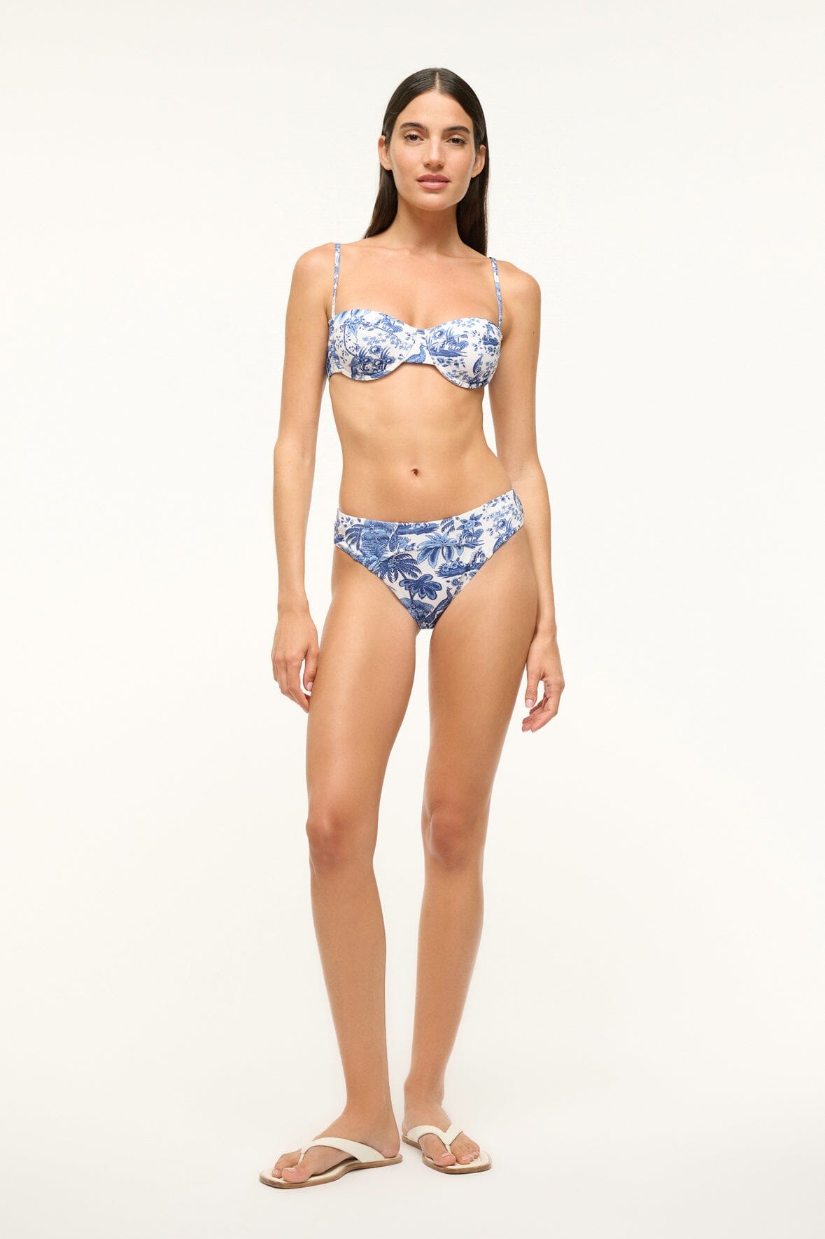 Jo Balconette Bikini Top | Blue Toile — 4