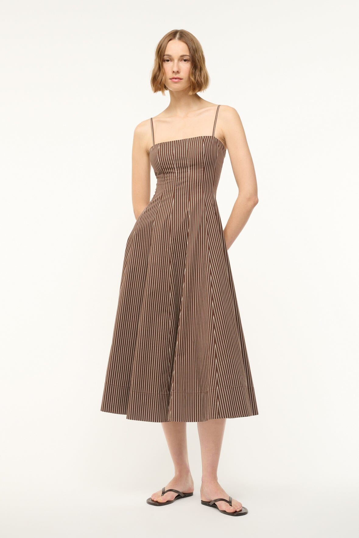 Wylie Dress | Dark Oak Micro Stripe — 3