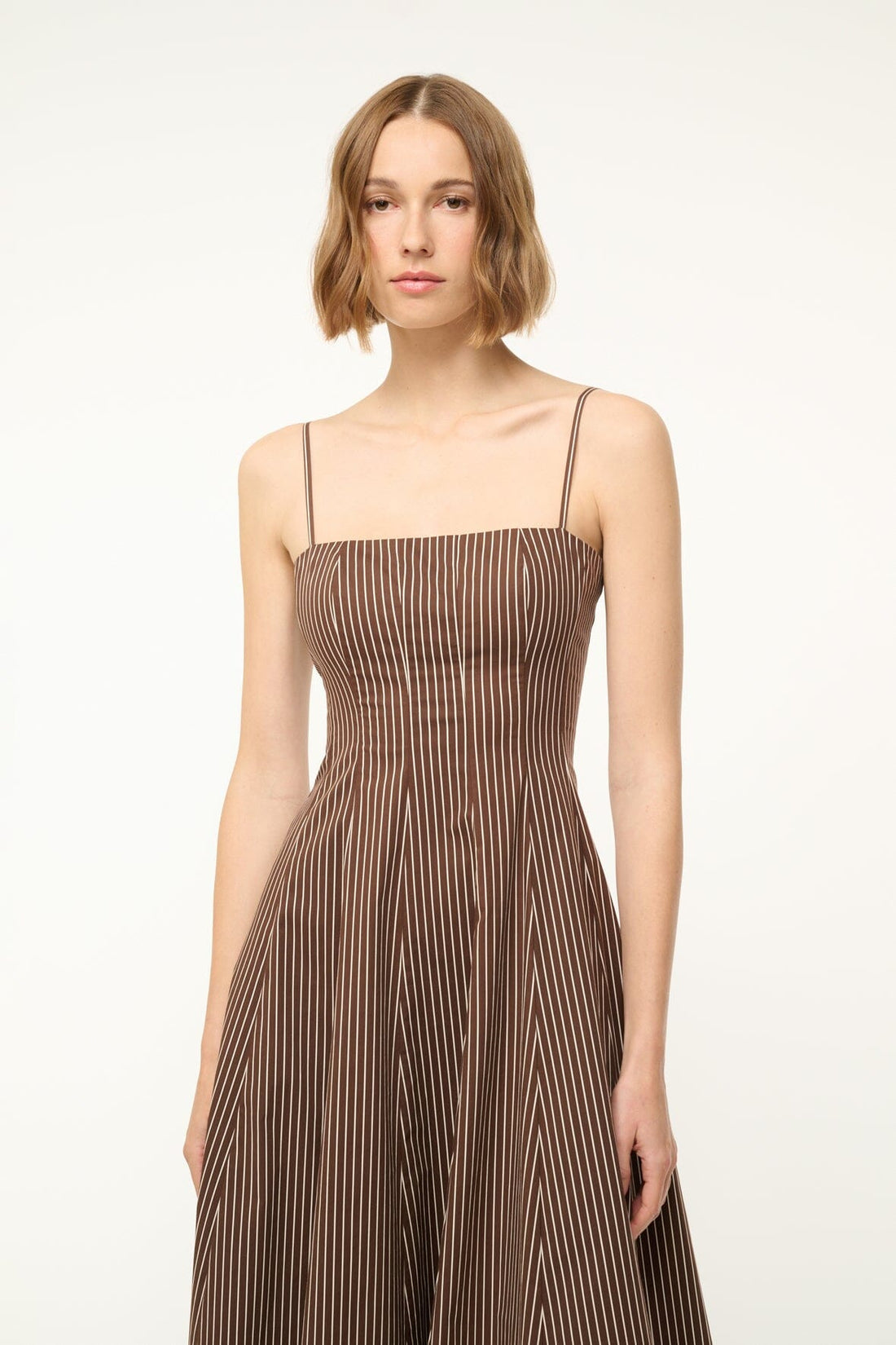 Wylie Dress | Dark Oak Micro Stripe — 1