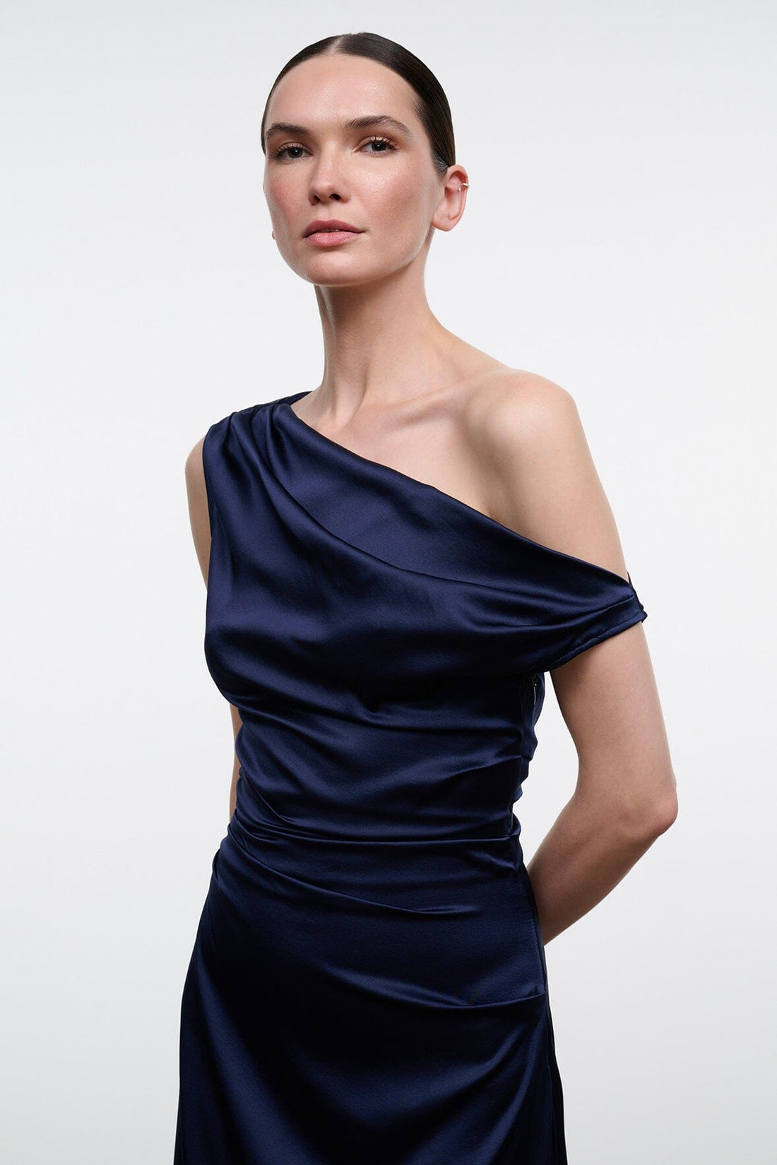Phare Silk Dress | Navy — 1