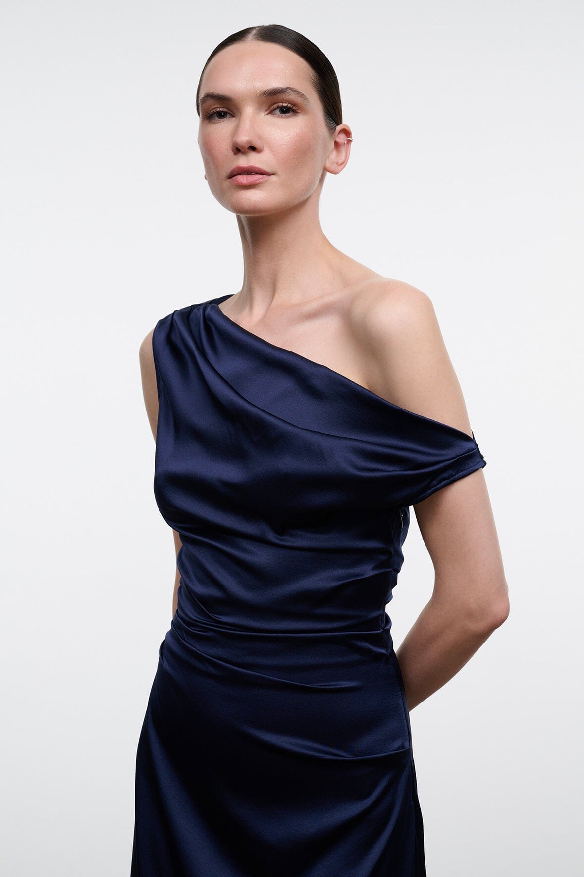 Phare Silk Dress | Navy — 2