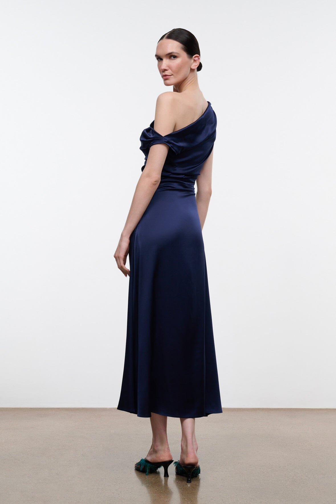 Phare Silk Dress | Navy — 3
