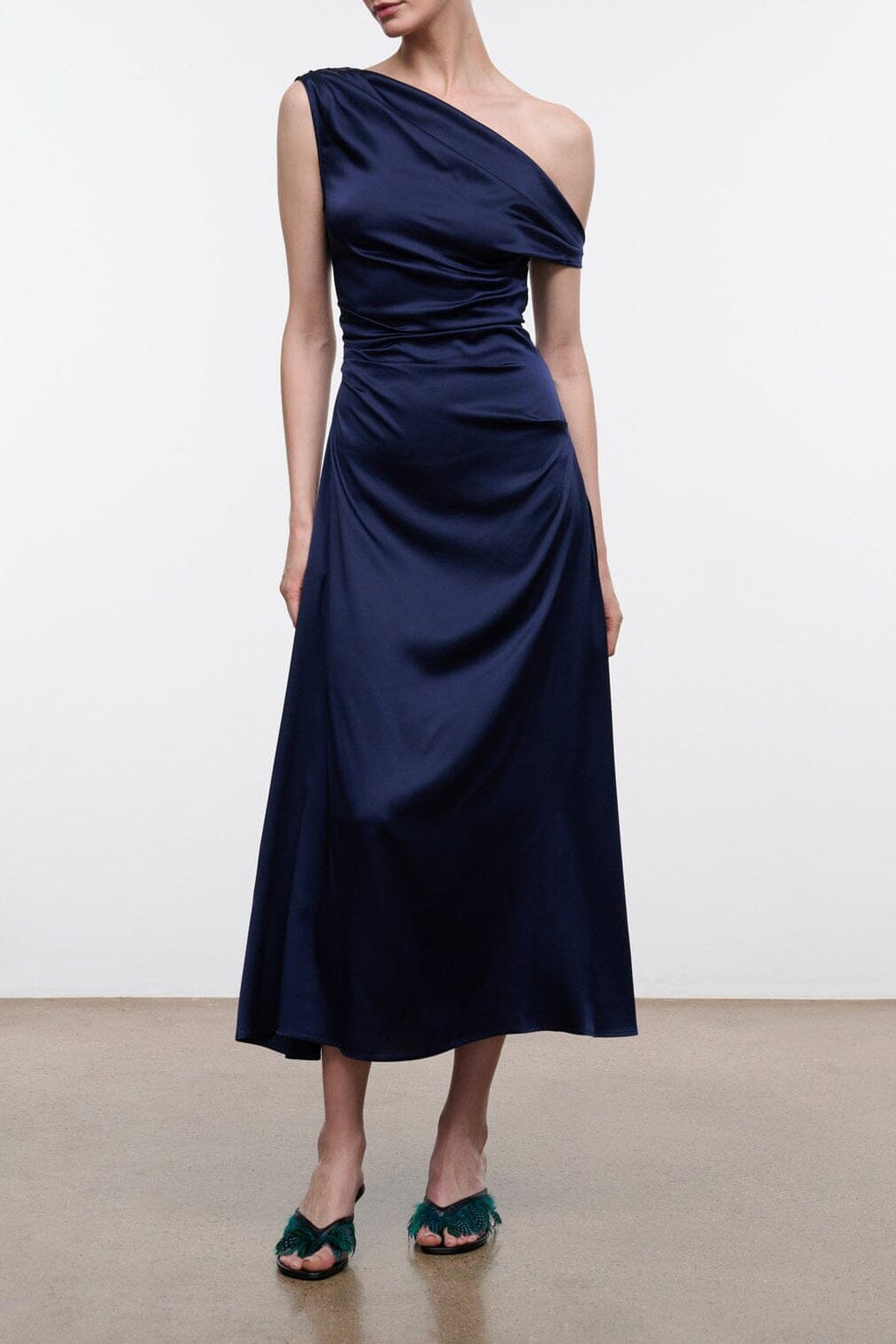 Phare Silk Dress | Navy — 1