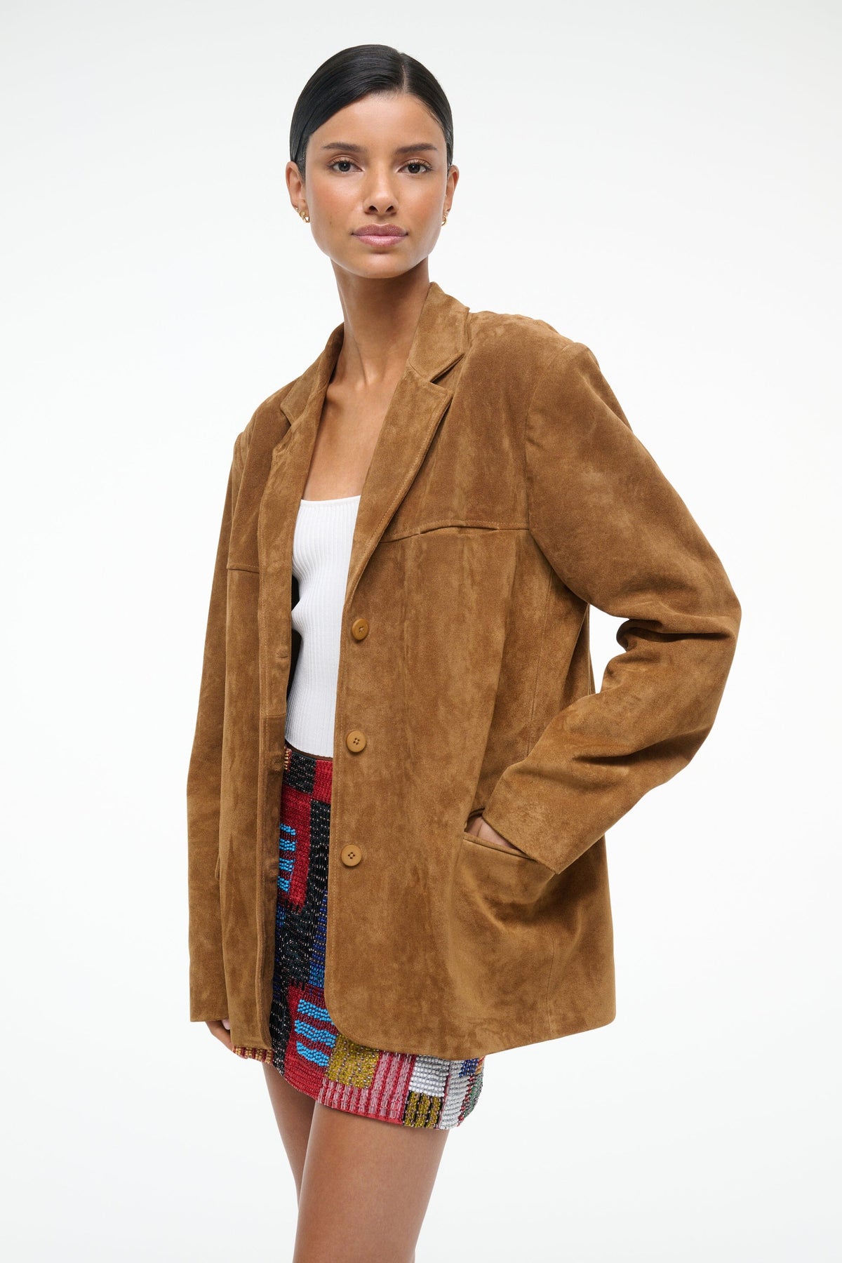 Natalie Suede Jacket | Tan — 4