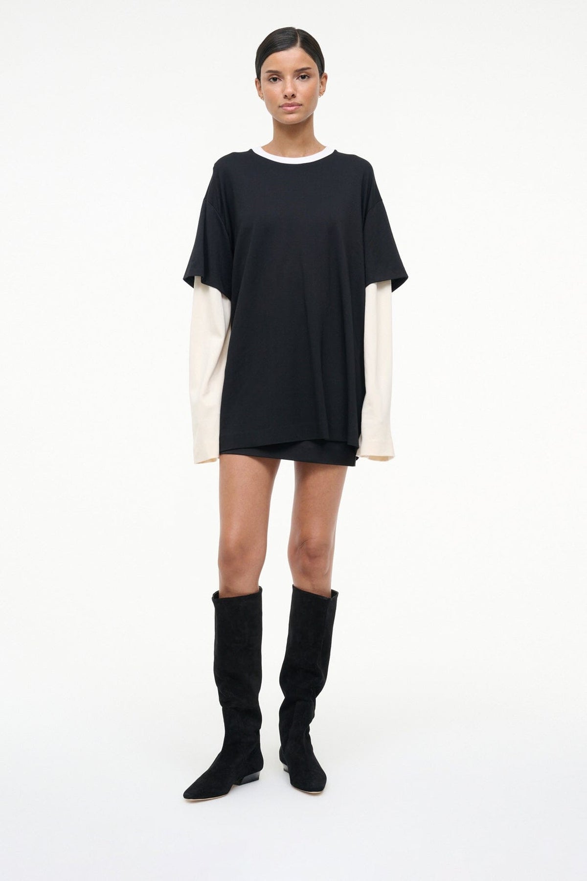 Wally Flat Boot | Black Suede — 3