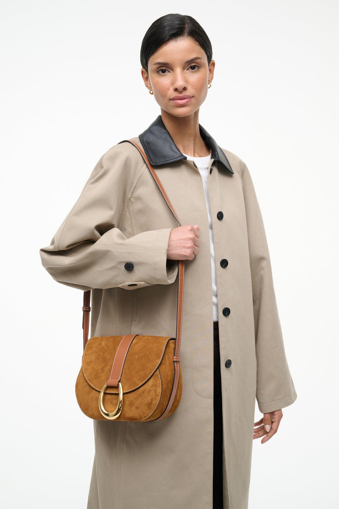Bella Saddle Bag | Tan Suede — 1