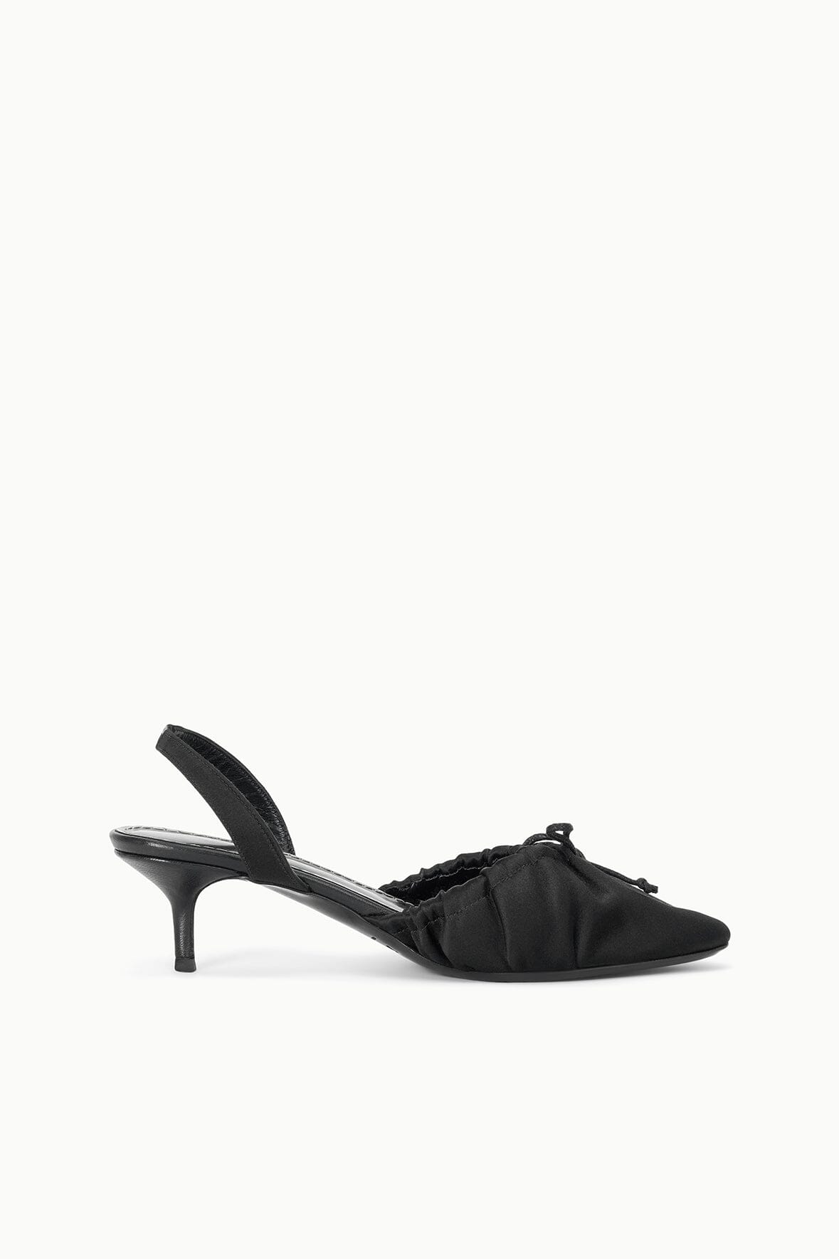 Alba Ballet Slingback | Black Satin — 1