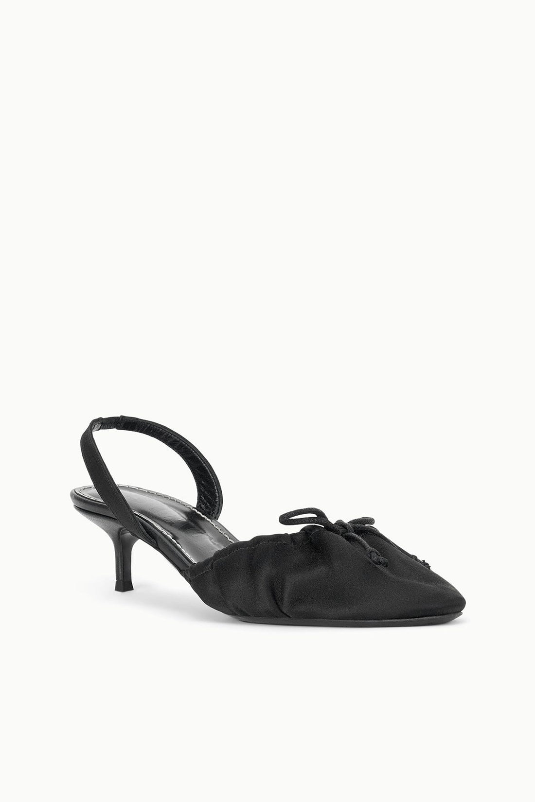 Alba Ballet Slingback | Black Satin — 1