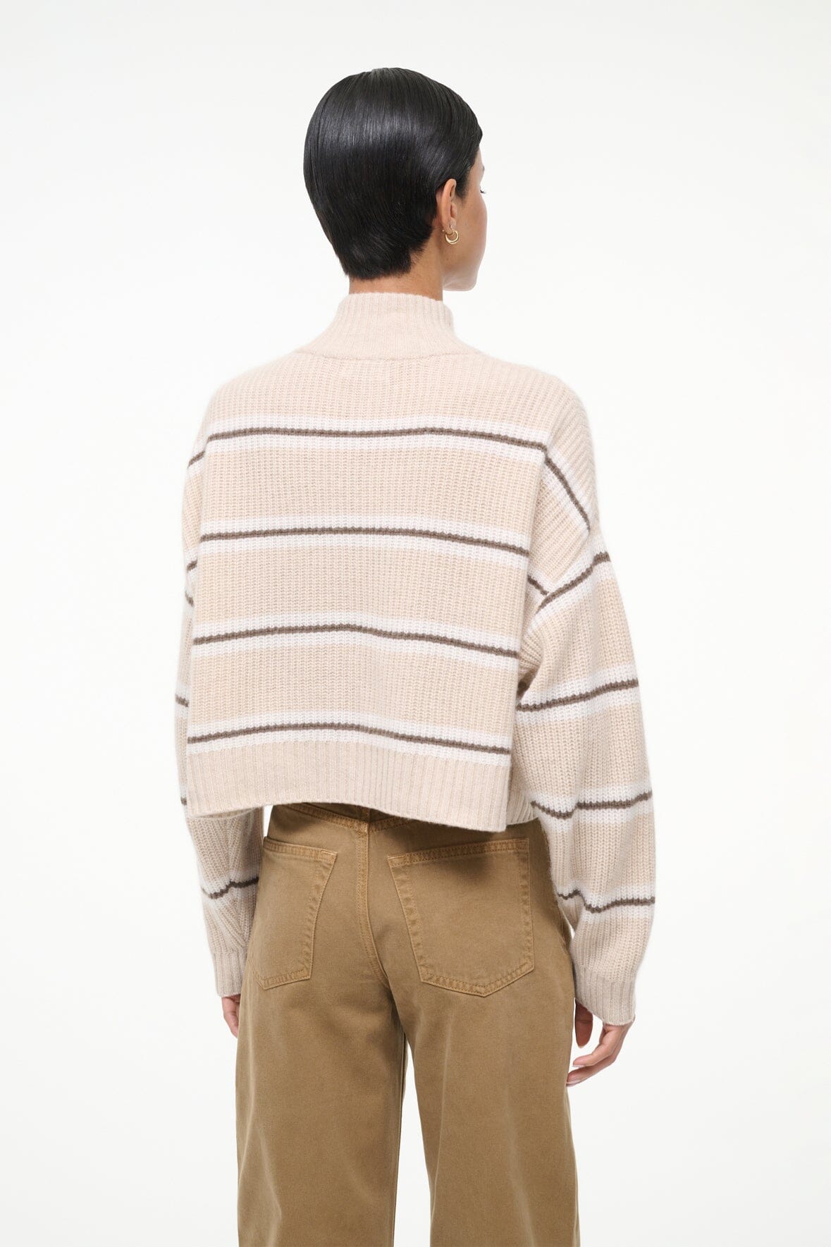 Cashmere Cropped Hampton Sweater | Whisper Stripe — 4
