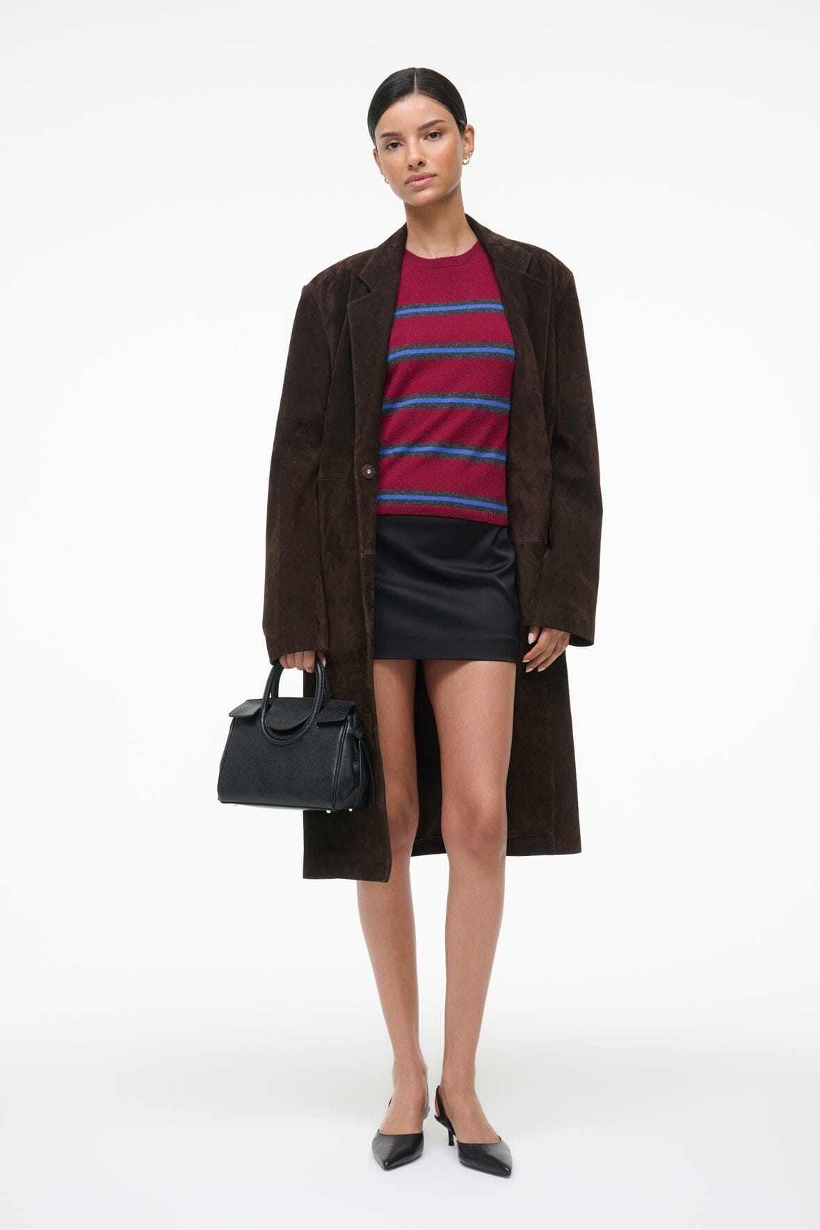 Easy Cashmere Tee | Crimson Stripe — 5